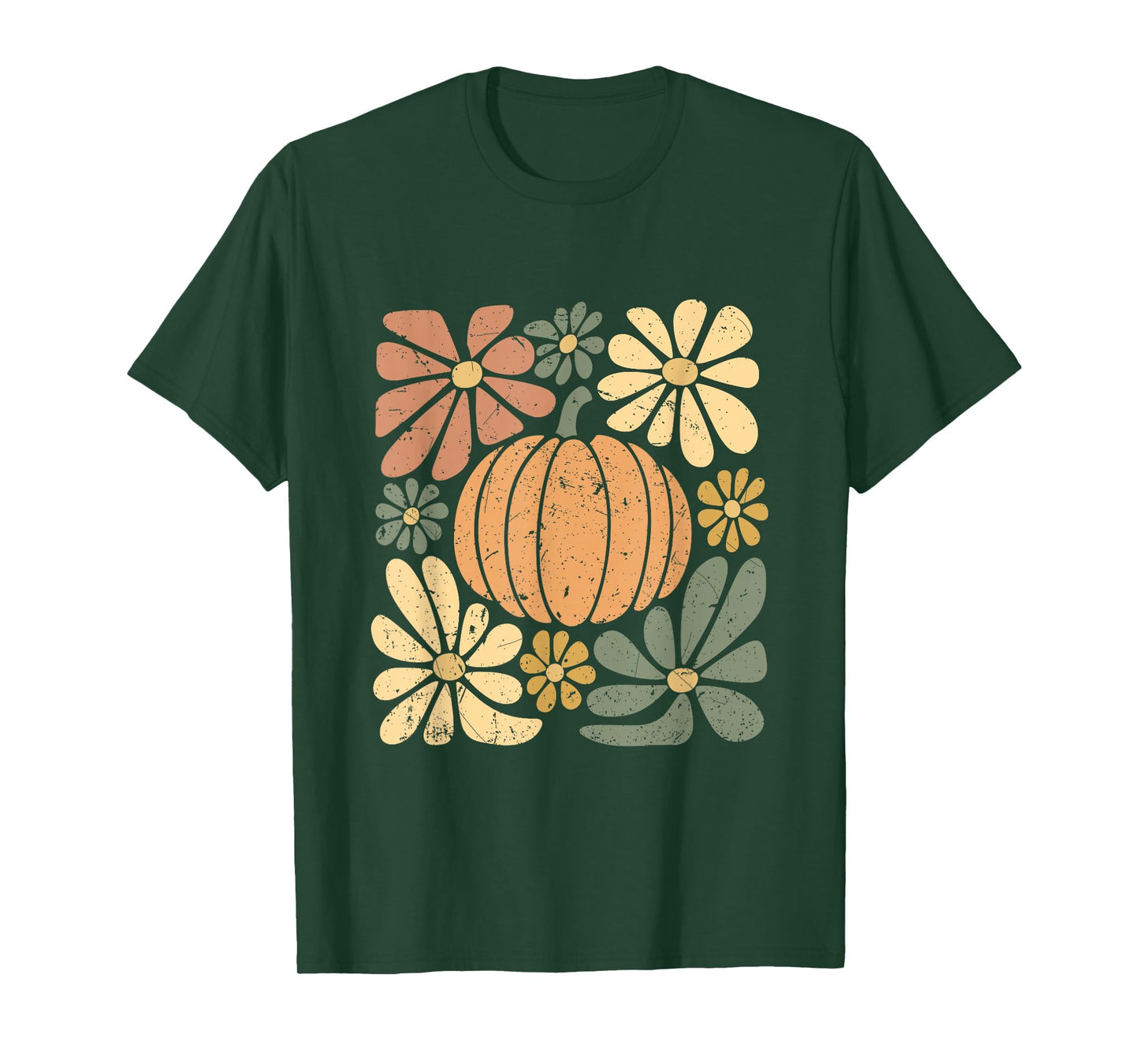 Retro Floral Boho Pumpkin Fall Cozy Autumn Halloween T-Shirt