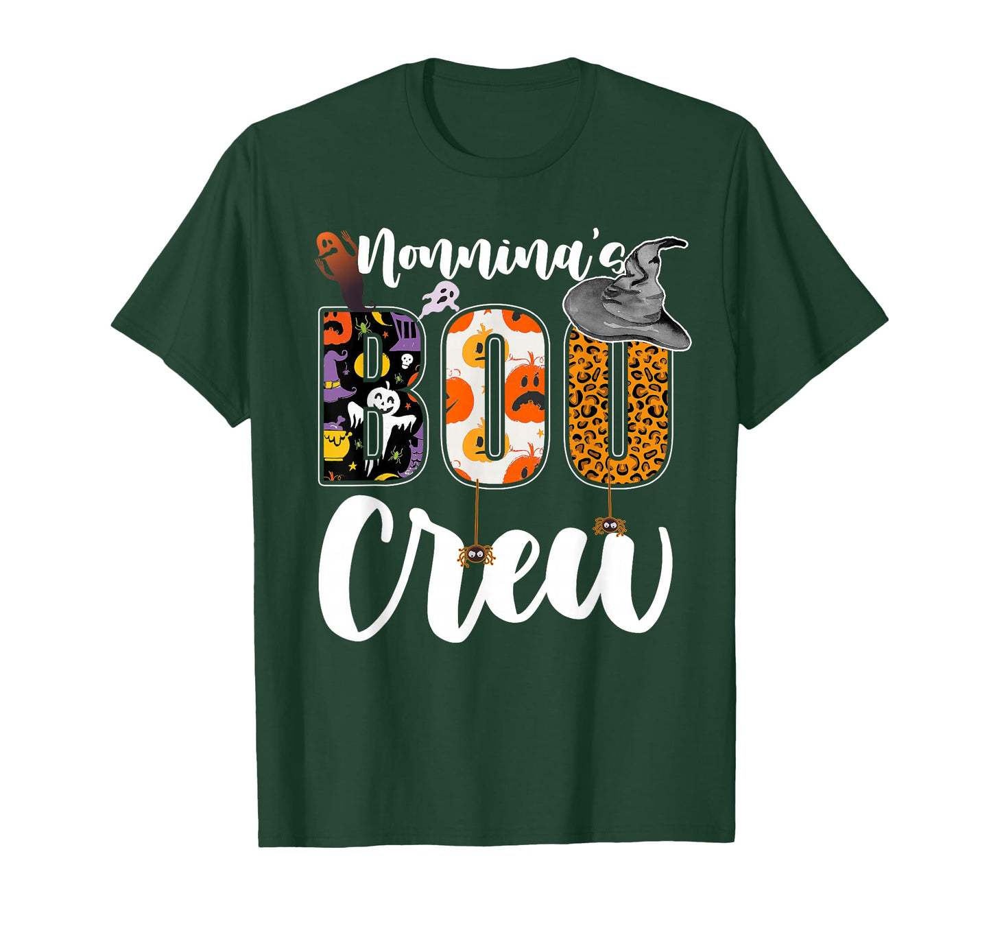 Nonnina's Boo Crew Halloween Grandma Grandkids Matching T-Shirt