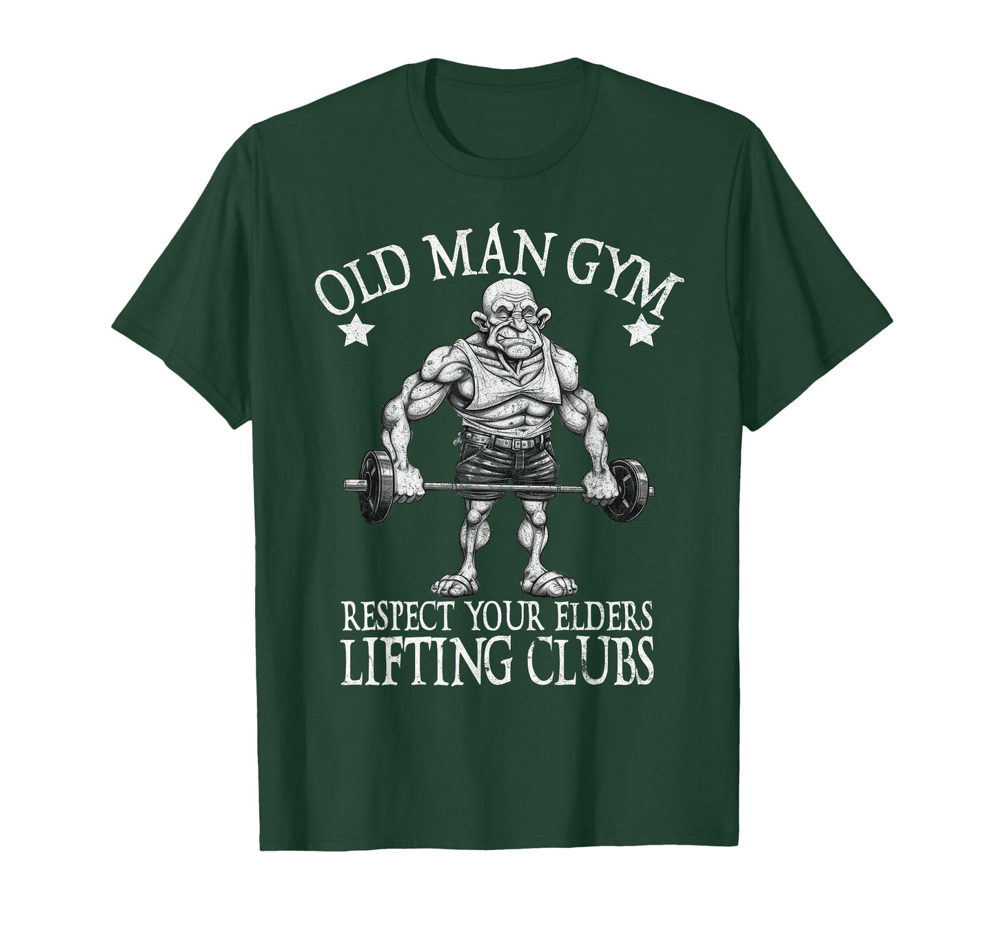 Old Man Gym Respect Your Elders Funny Workout Bodybuilding T-Shirt