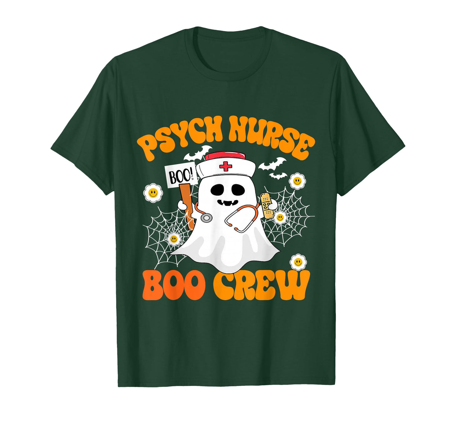Cute Psych Nurse Boo Crew Funny Shirt Ghost Halloween T-Shirt