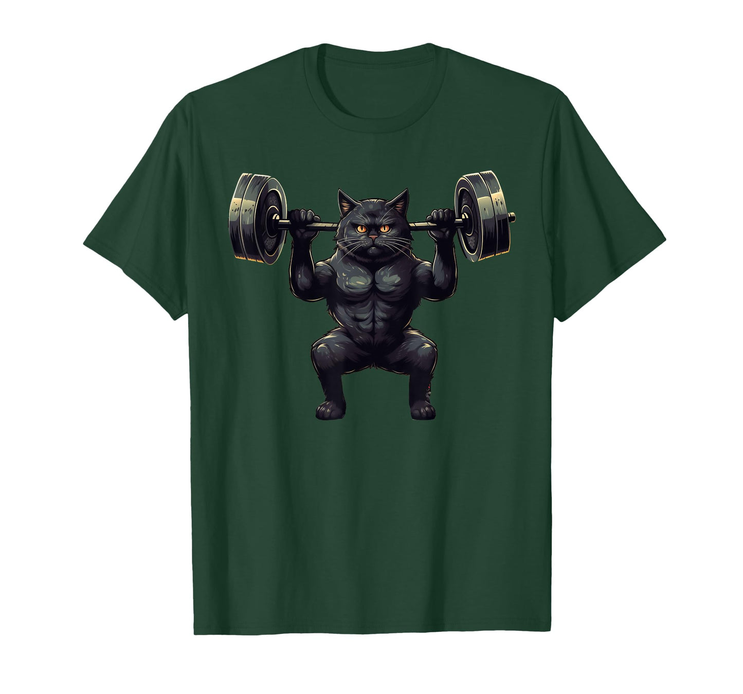 Black Cat Powerlifting Weightlifting Gym Workout Men Women Kids T-Shirt