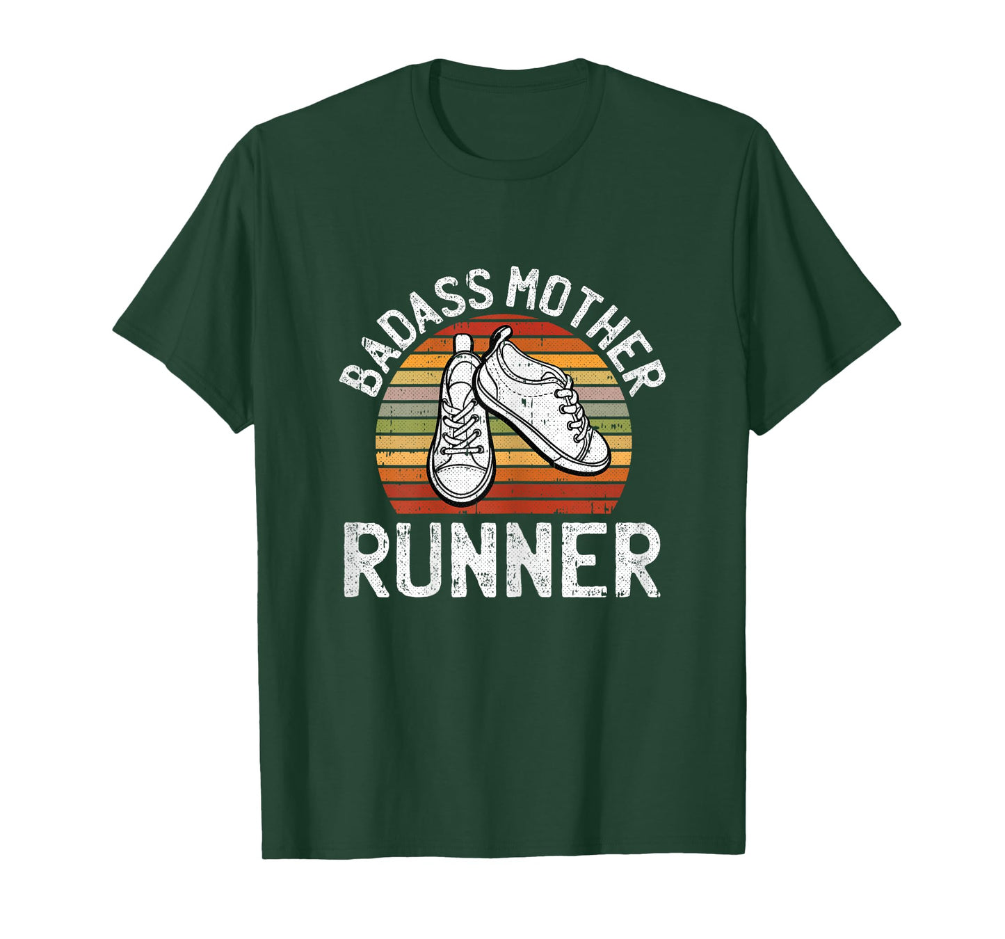 Badass Mother Runner Running Retro Sport Fitness Work-out T-Shirt