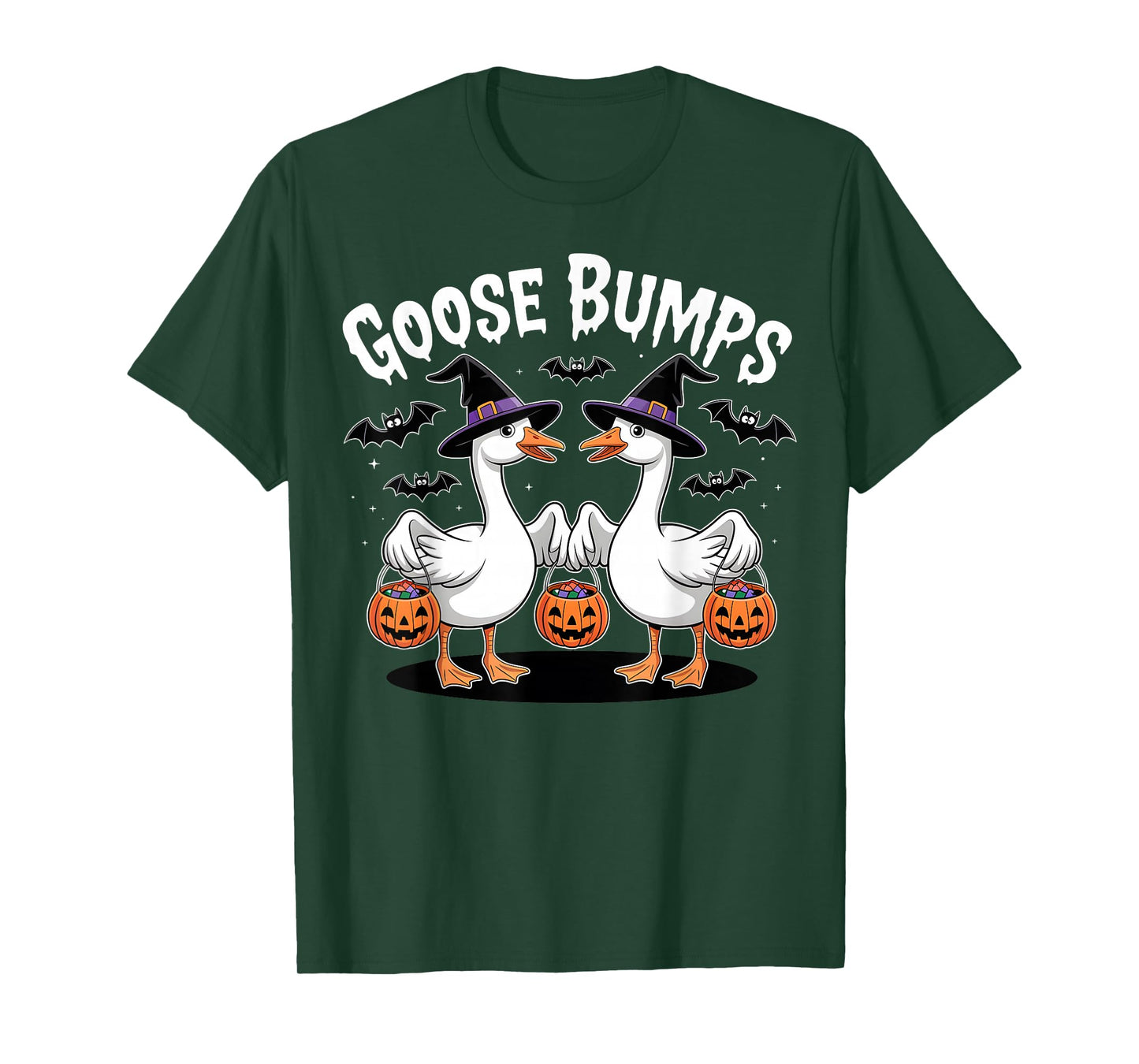 Goose Bumps Witch Goose Funny Halloween Candy Look T-Shirt