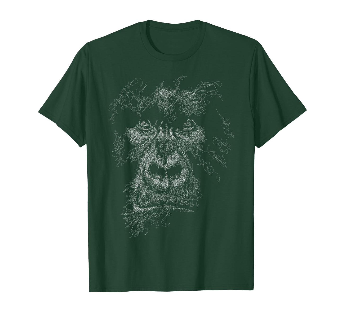 gorilla face scribble art head for lover Silverback animals T-Shirt