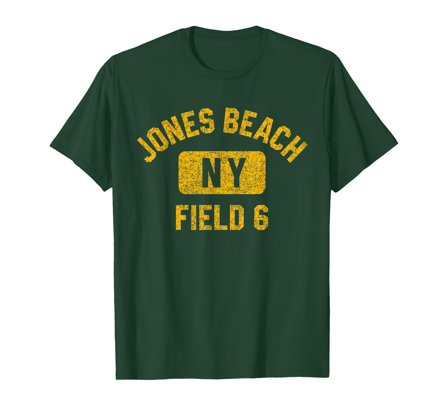 Jones Beach Field 6 NY Gym Style Distressed Amber Print Men Women Girls Kids T-Shirt
