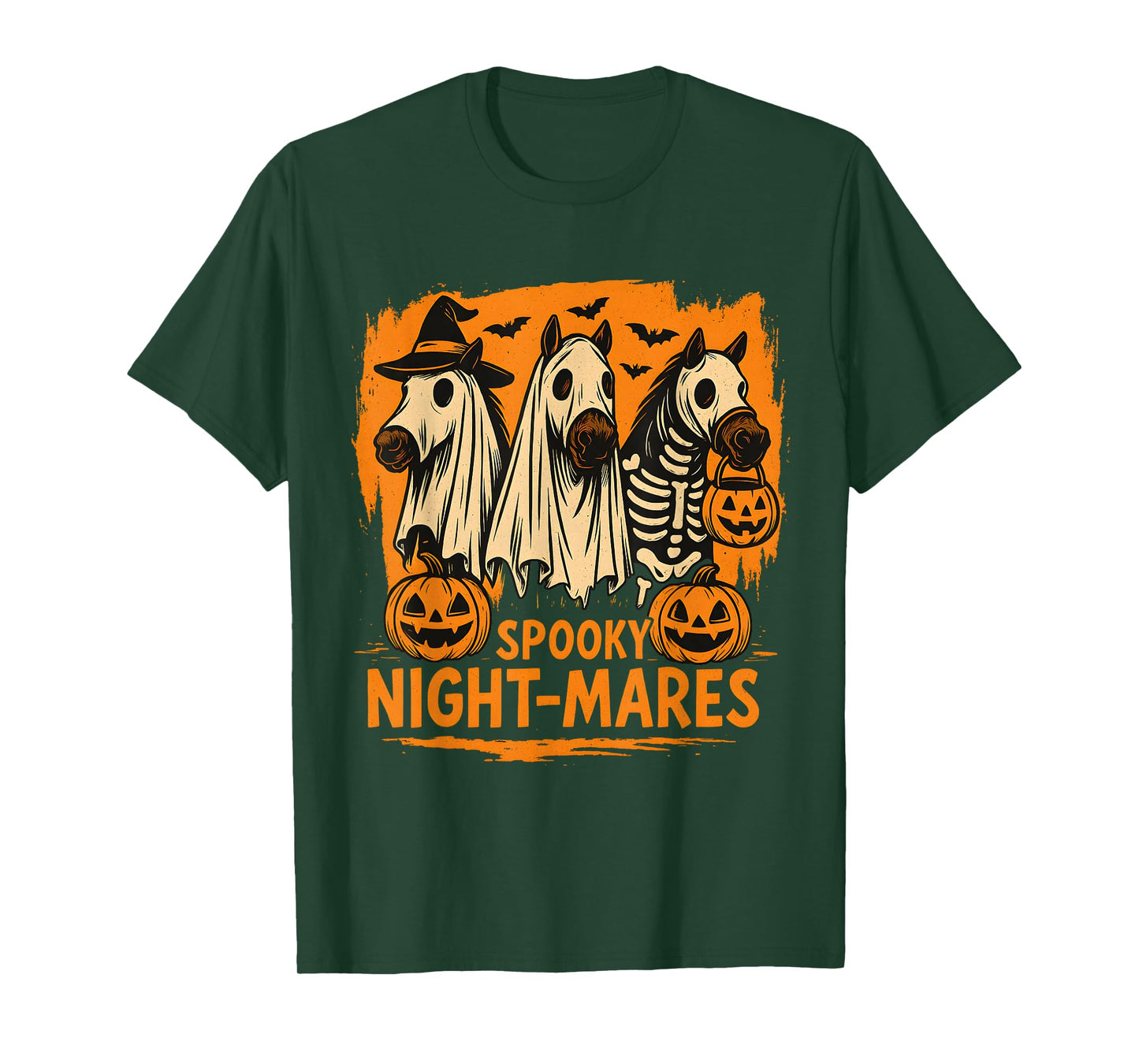Spooky Night-Mares Funny Halloween Horse T-Shirt