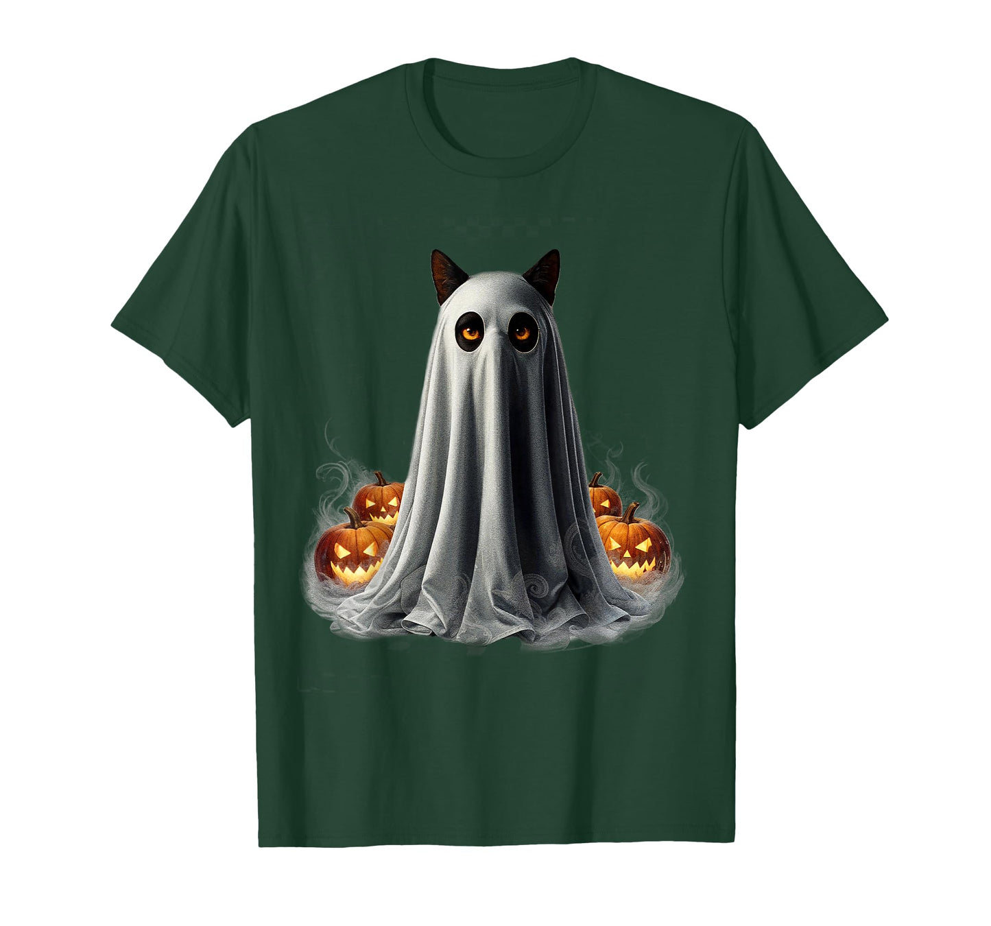 Ghost Cat Meme Funny Halloween Men Women Kids T-Shirt