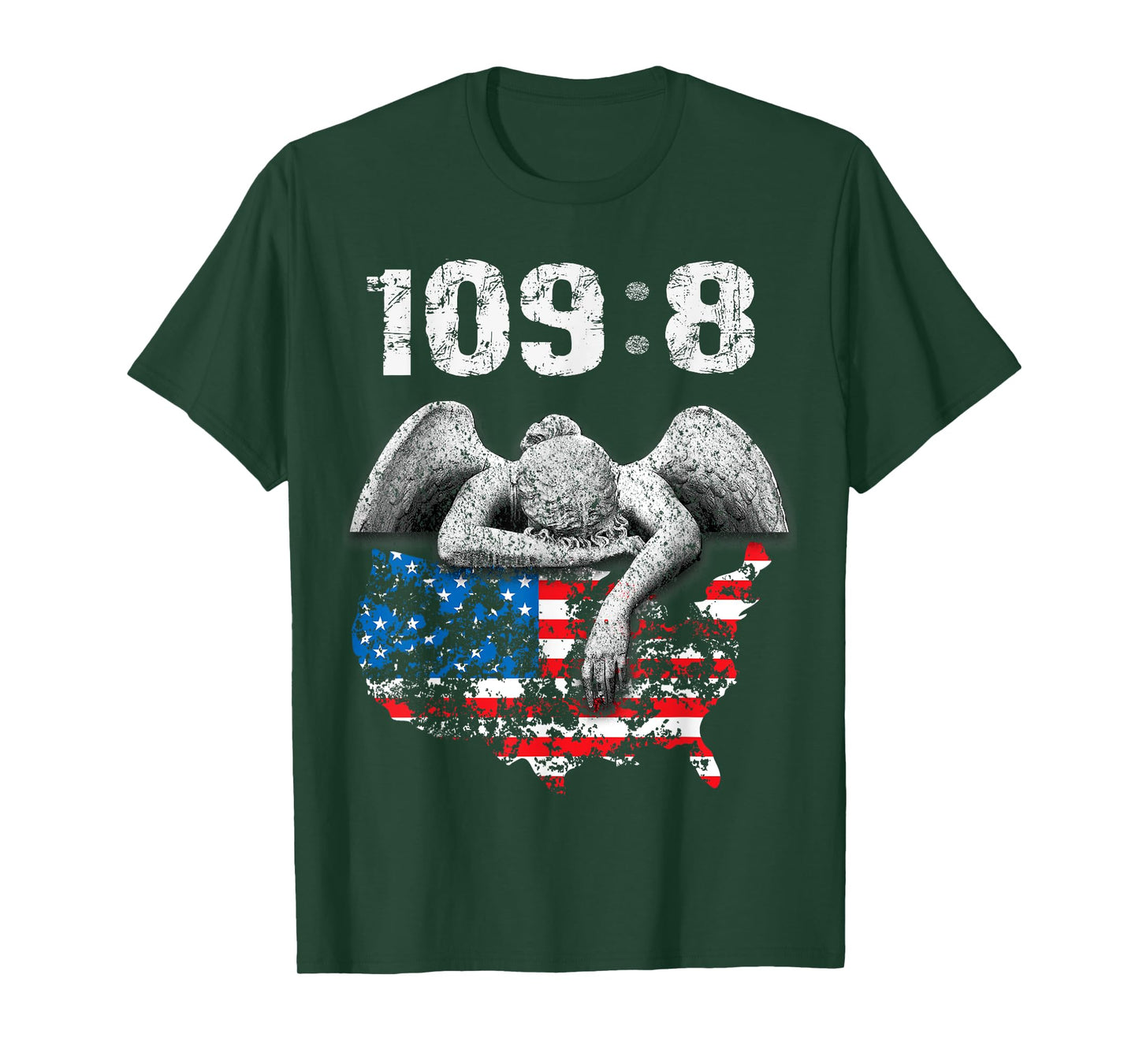 Psalm 109:8 KJV Bible Verse Tee Shirt NIV with Angel and USA