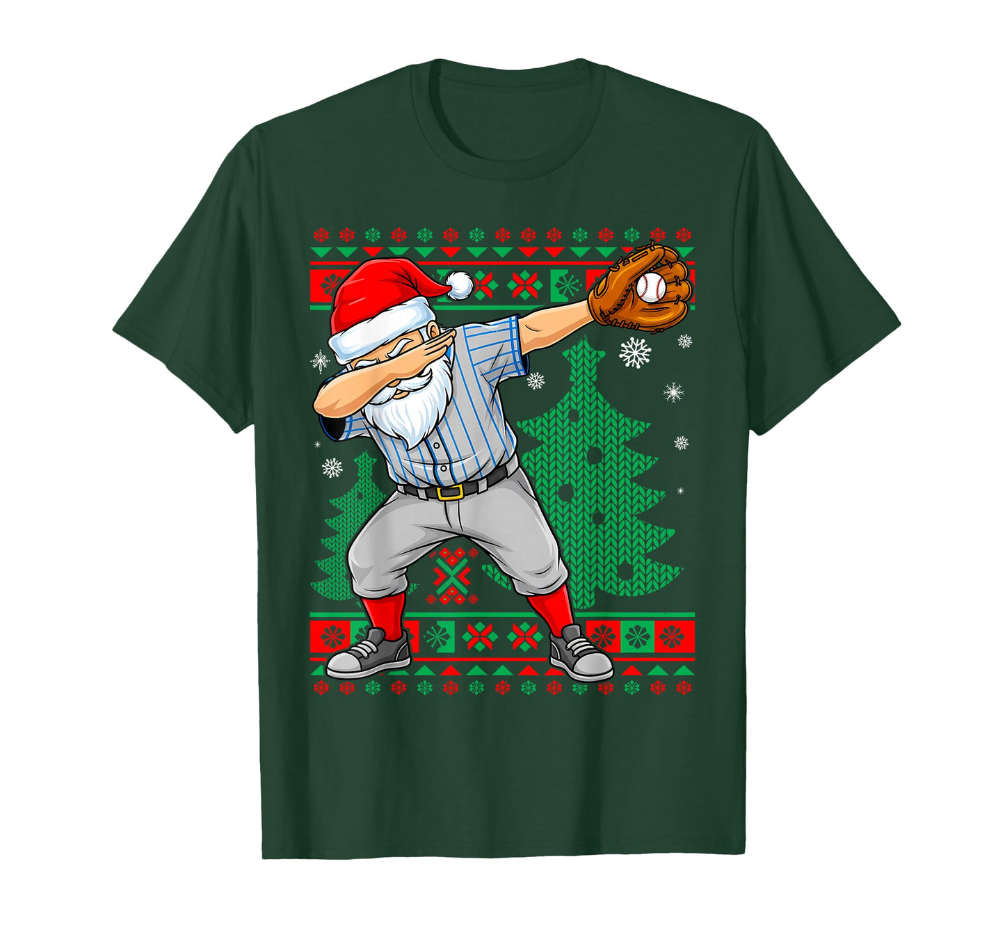 Christmas Santa Claus Baseball Player Dabbing Pose T-Shirt