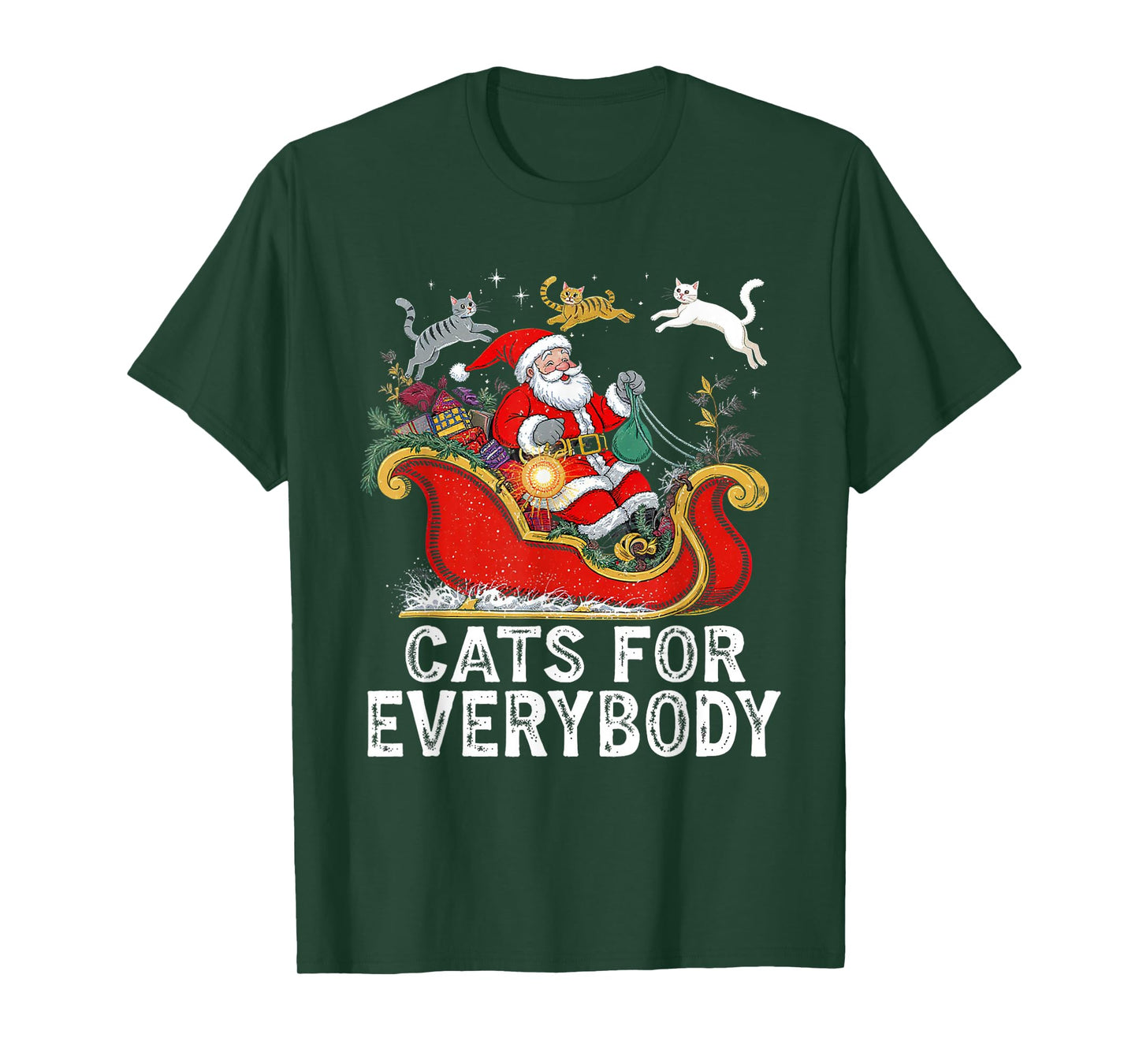 Cats for Everybody Santa's Purrfect Christmas T-Shirt