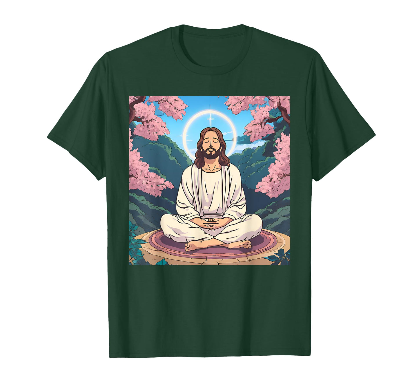 Jesus Meditating As A Buddhist Monk Meditation Anime T-Shirt