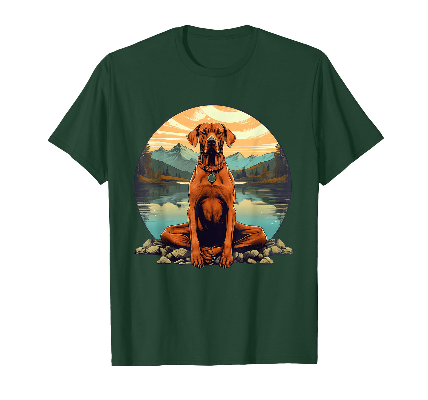 Rhodesian Ridgeback Dog Meditation Yoga Men Women Kids T-Shirt