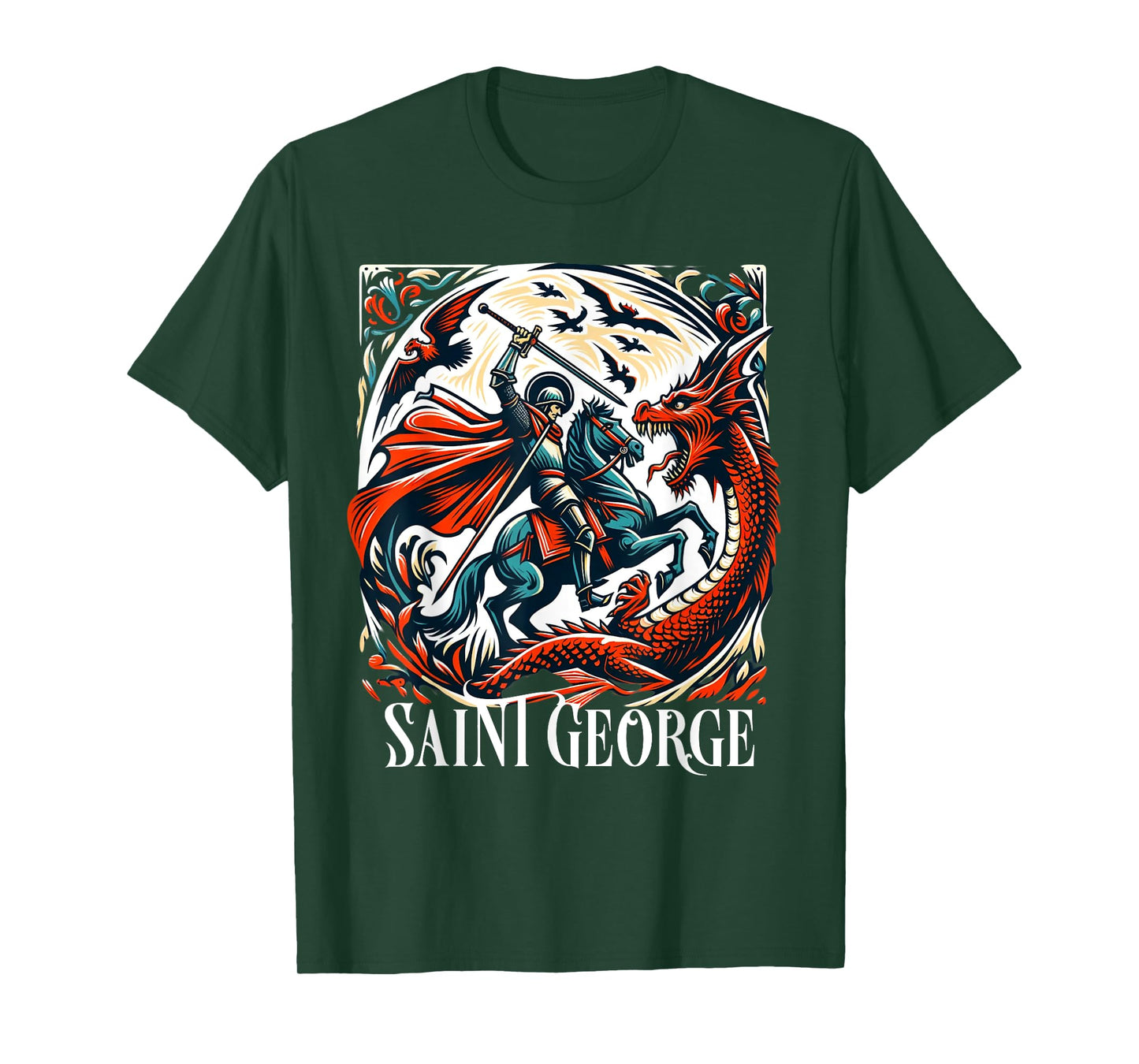 Saint George and the Dragon England Catholic T-Shirt