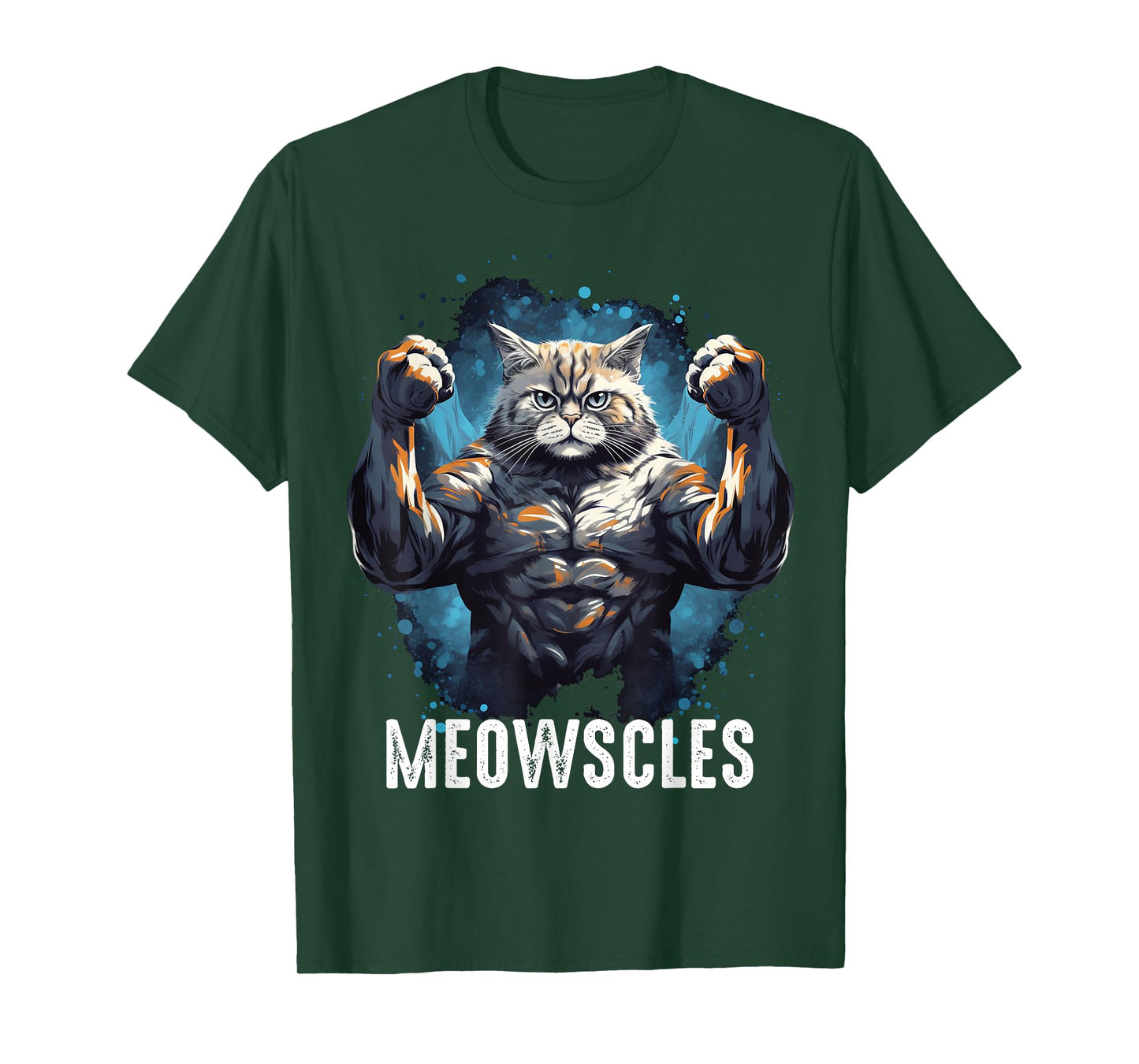 Funny Cat Musculation for Men Gym Weight lifting Cats Lovers T-Shirt