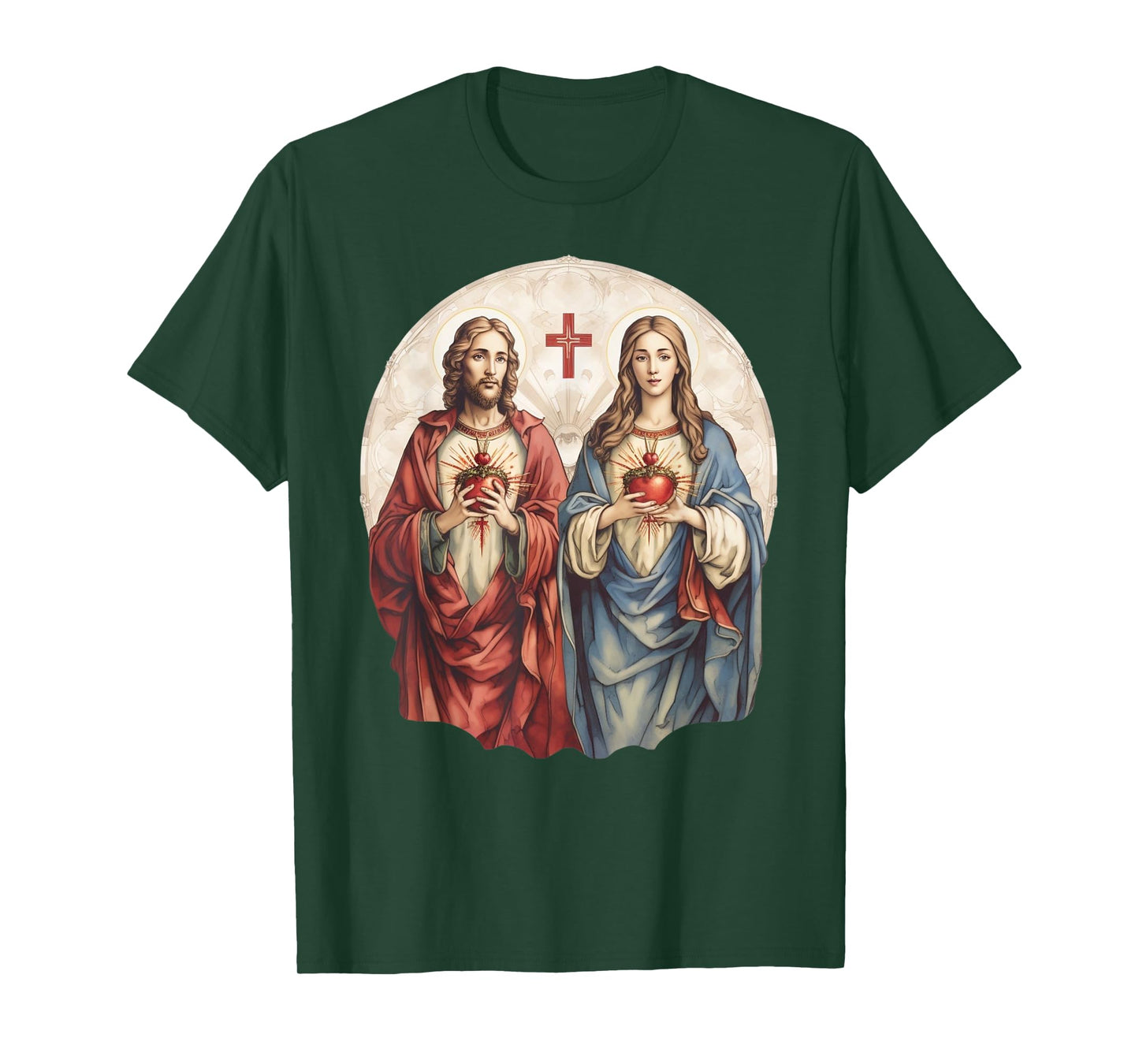 Sacred Heart of Jesus and Immaculate Heart of Mary Catholic T-Shirt
