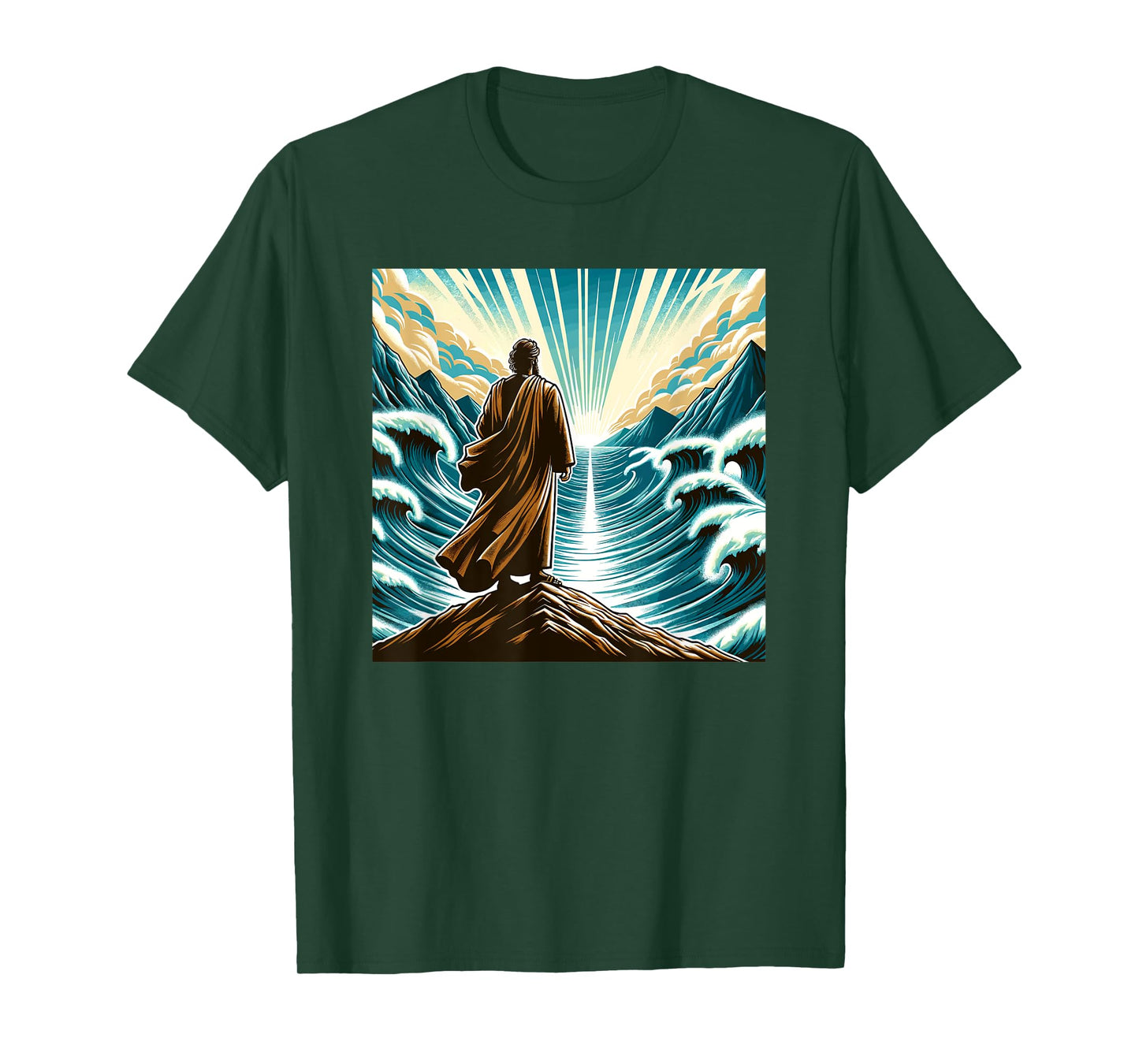 Moses Splitting Red Sea Religious Art History T-Shirt