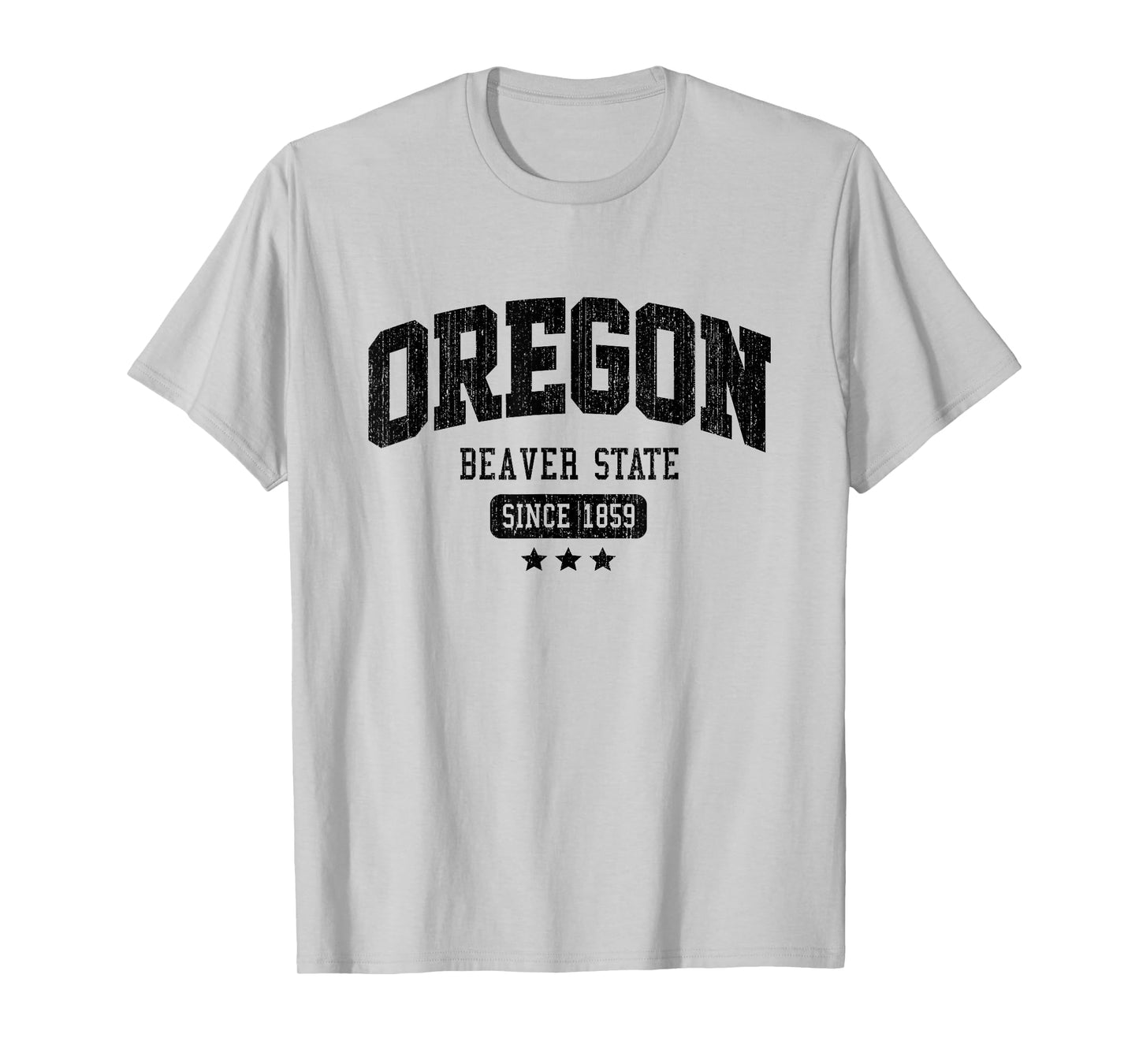 Vintage Oregon Beaver State Athletic Black Rough Text T-Shirt