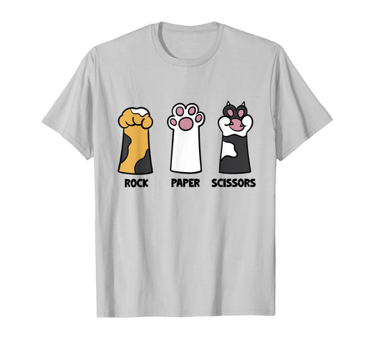 Cat Lover Cat Owner Funny Cat Rock Papers Scissors Fun Cat T-Shirt for Men Women