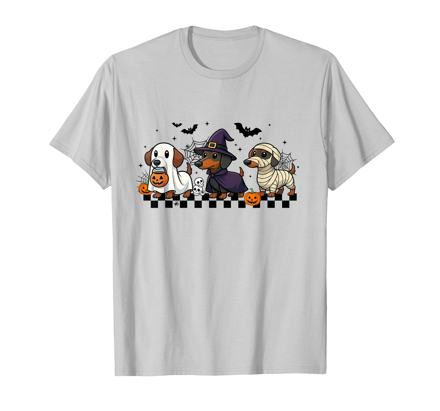 Funny Weiner Dog Ghost Witch Mummy Scary Halloween Dachshund T-Shirt