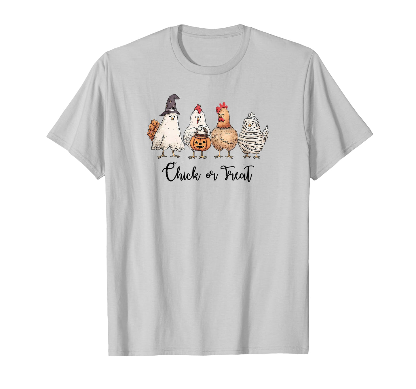 Chick Or Treat Halloween Pumpkin Ghost Spooky Funny Chicken T-Shirt