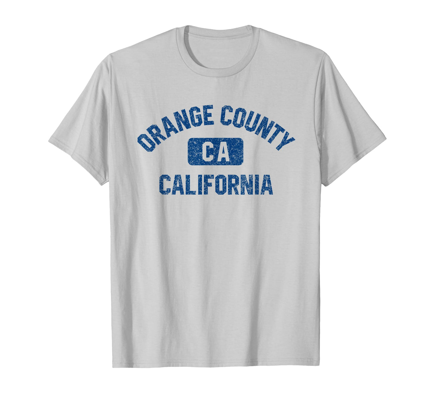 Orange County California Gym Style Distress Dark Blue Print T-Shirt