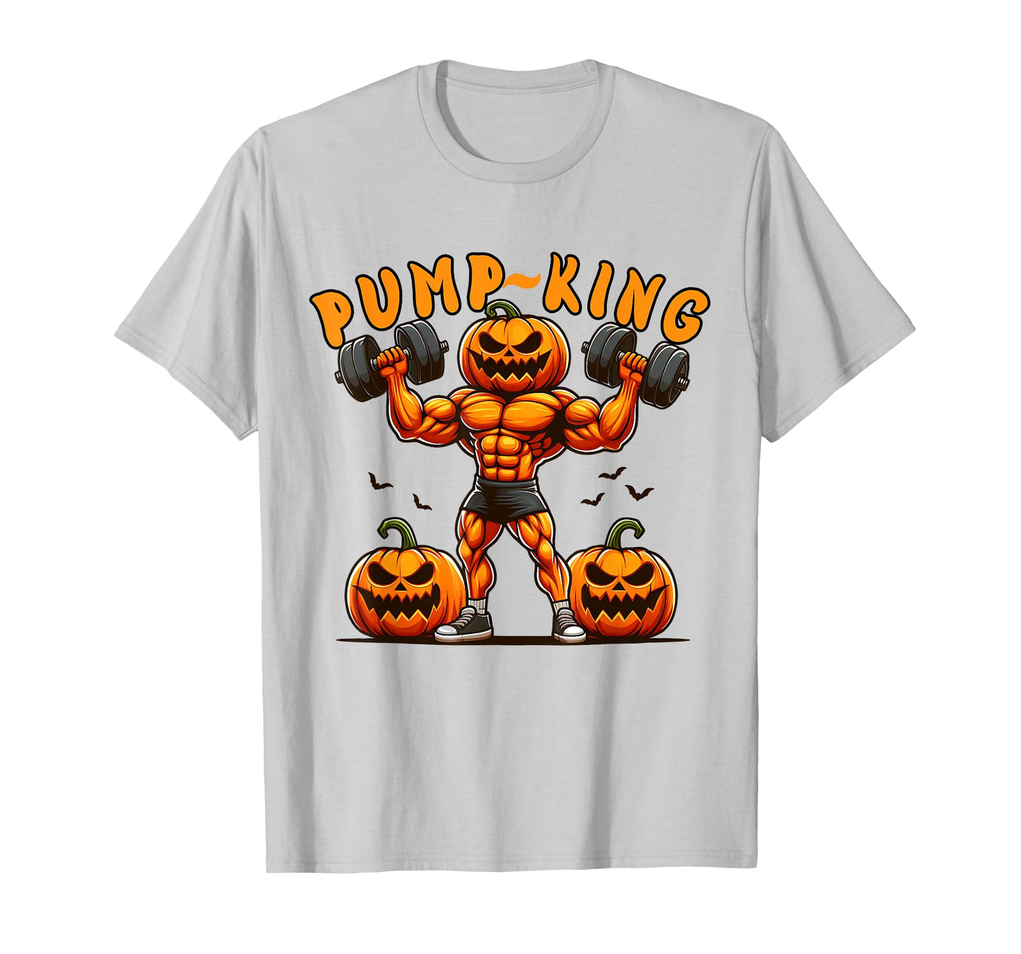 Funny Pump King Halloween Workout Lifting Pumpkin Gym Spooky T-Shirt