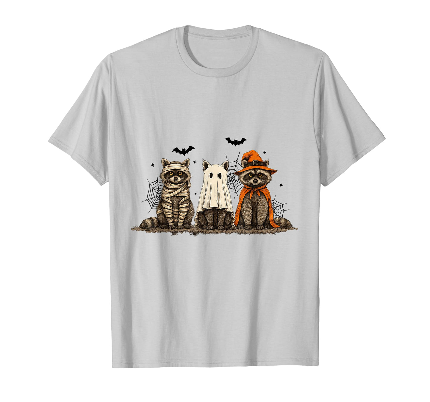 Cute Spooky Halloween Raccoons Men Women Kids Funny Raccoon T-Shirt