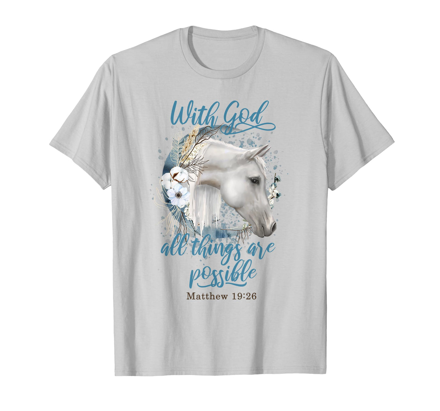Horse Flowers Horseback Riding Christian Horse Owner T-Shirt