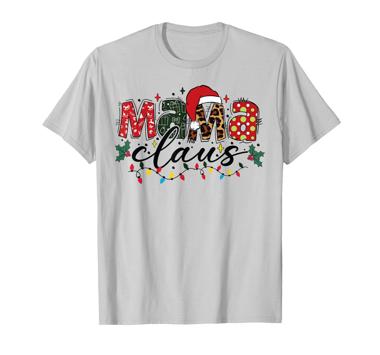 Mama Claus Christmas Pajama Santa Claus Family Matching T-Shirt