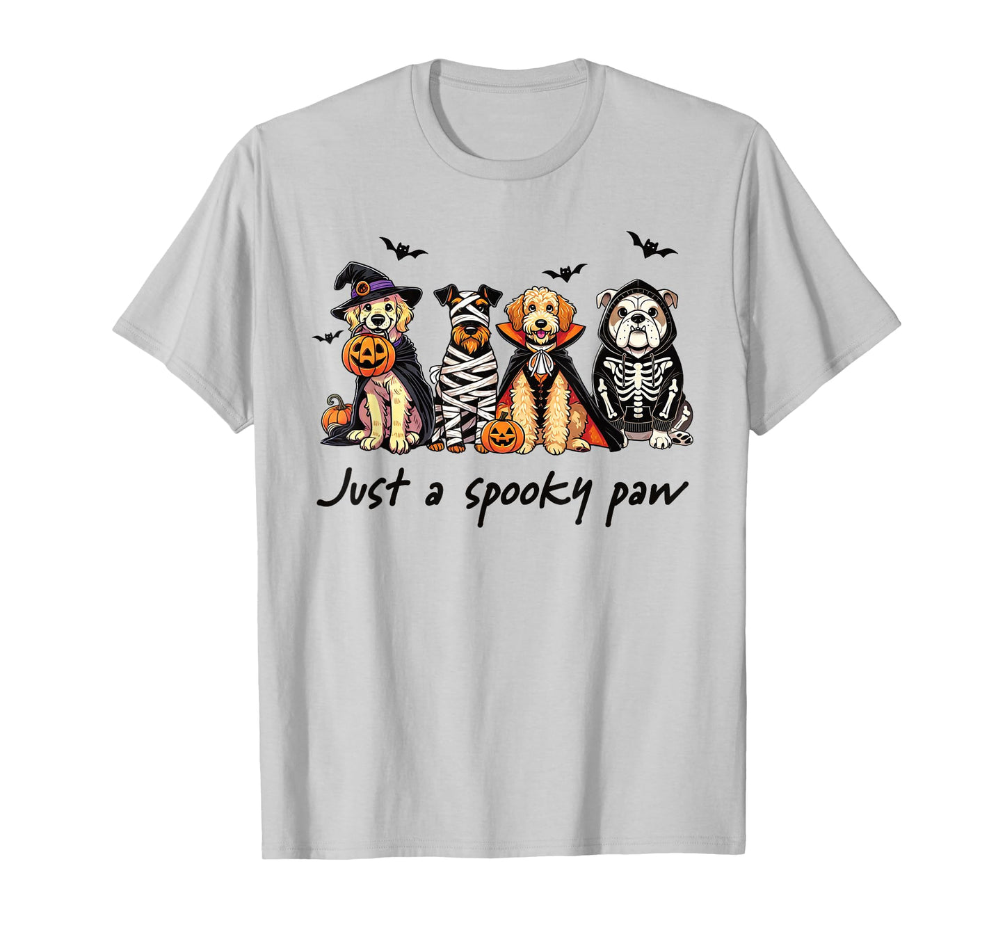 Cute Halloween Dogs Witch Mummy Vampire Skeleton Costume T-Shirt
