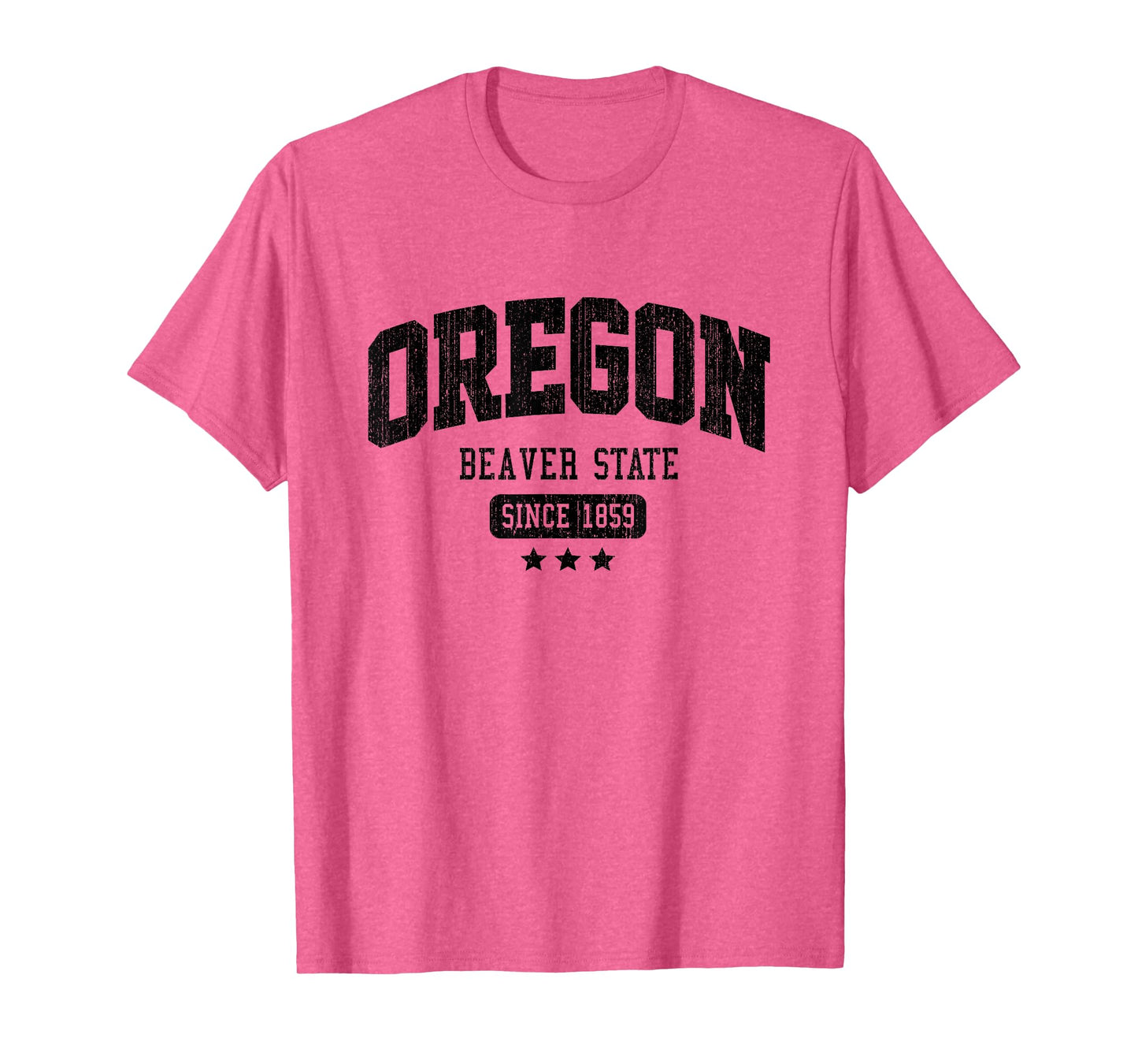 Vintage Oregon Beaver State Athletic Black Rough Text T-Shirt