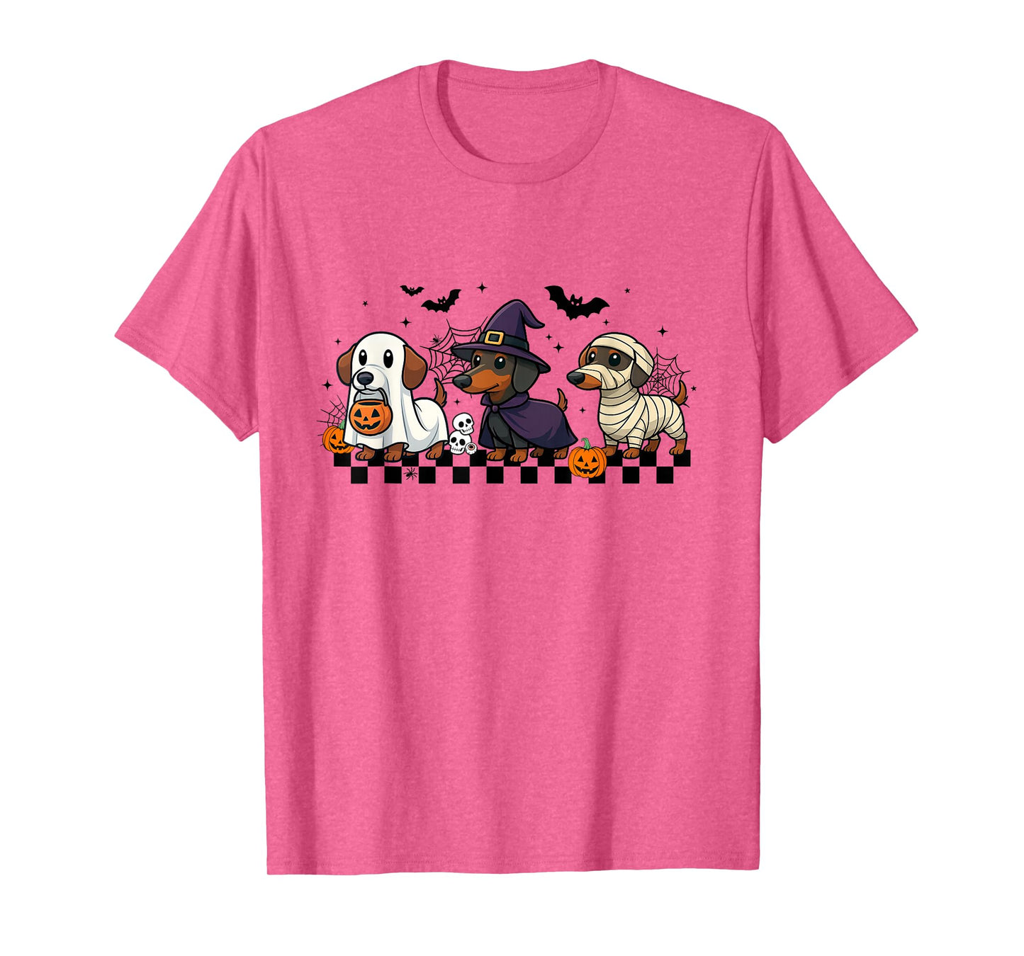 Funny Weiner Dog Ghost Witch Mummy Scary Halloween Dachshund T-Shirt