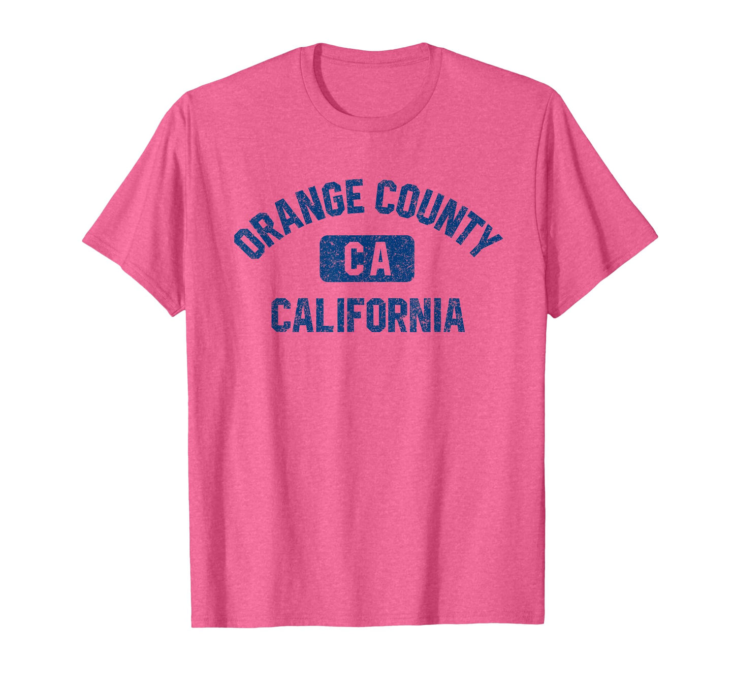 Orange County California Gym Style Distress Dark Blue Print T-Shirt