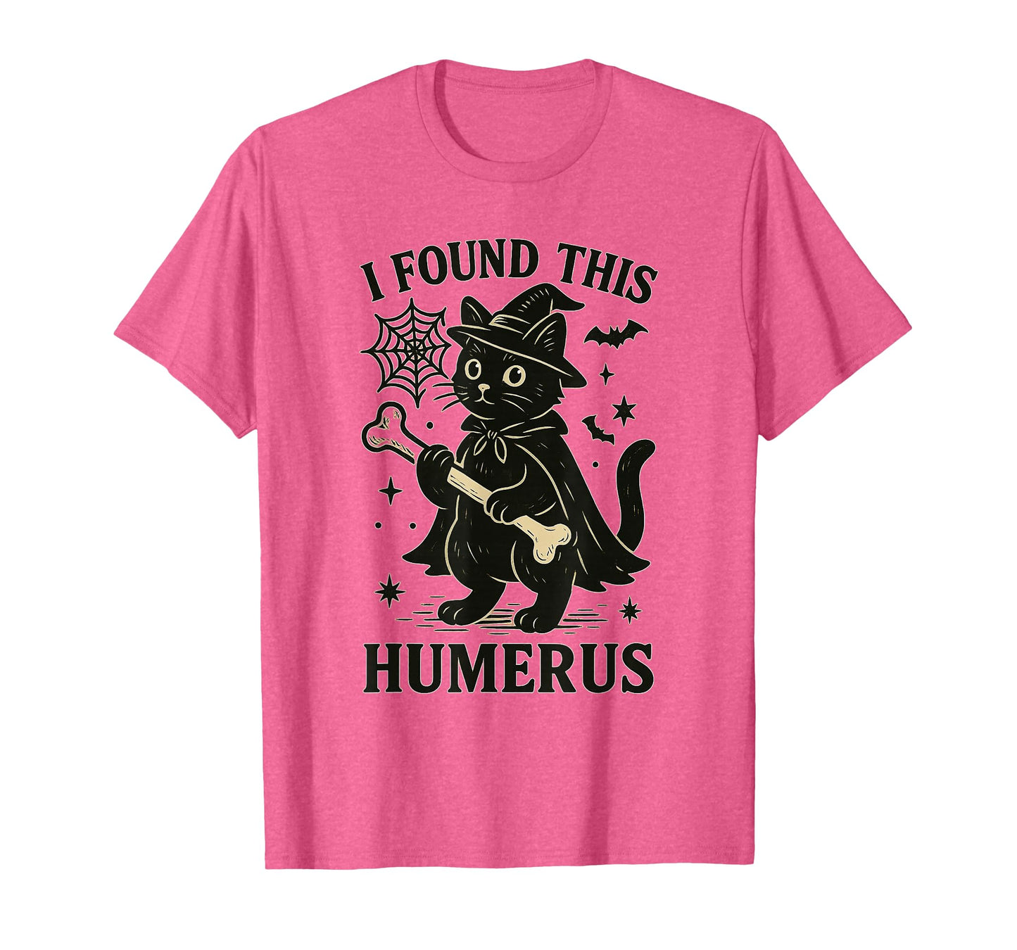 I Found This Humerus Funny Cat Witch Halloween T-Shirt