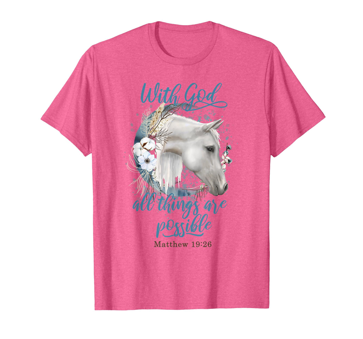 Horse Flowers Horseback Riding Christian Horse Owner T-Shirt