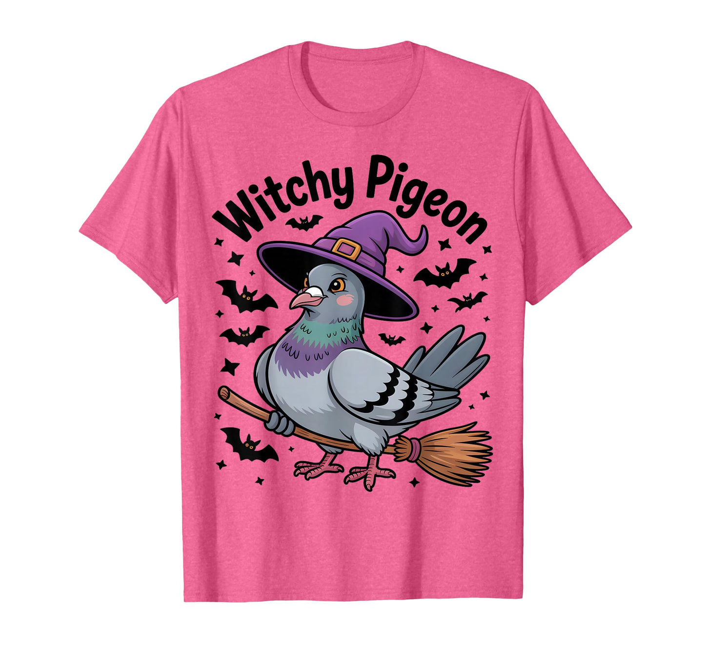 Witchy Pigeon Funny Halloween Bird Lover T-Shirt