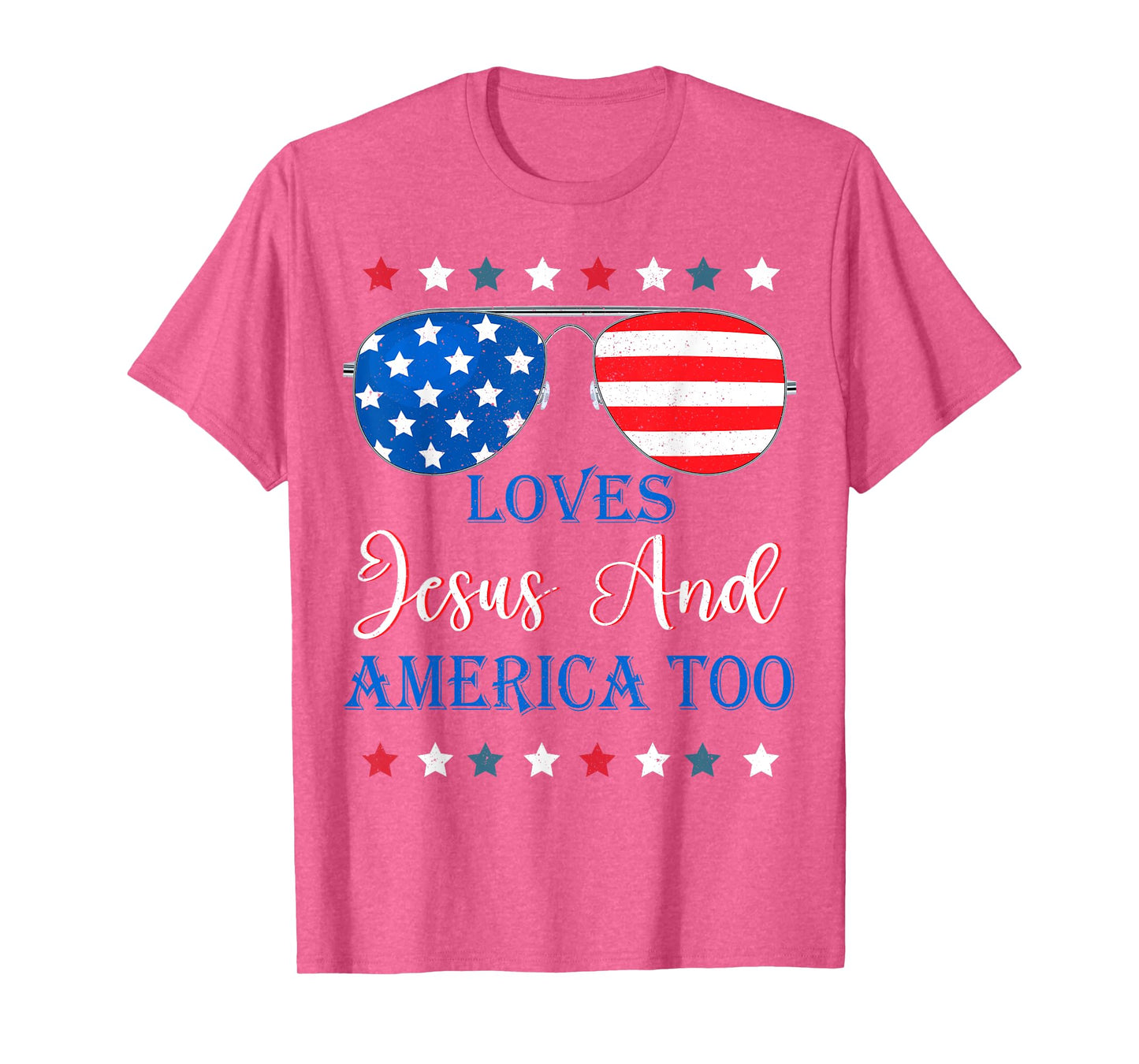 Loves Jesus America Too Toddler Boy USA Flag Christ Patriot T-Shirt