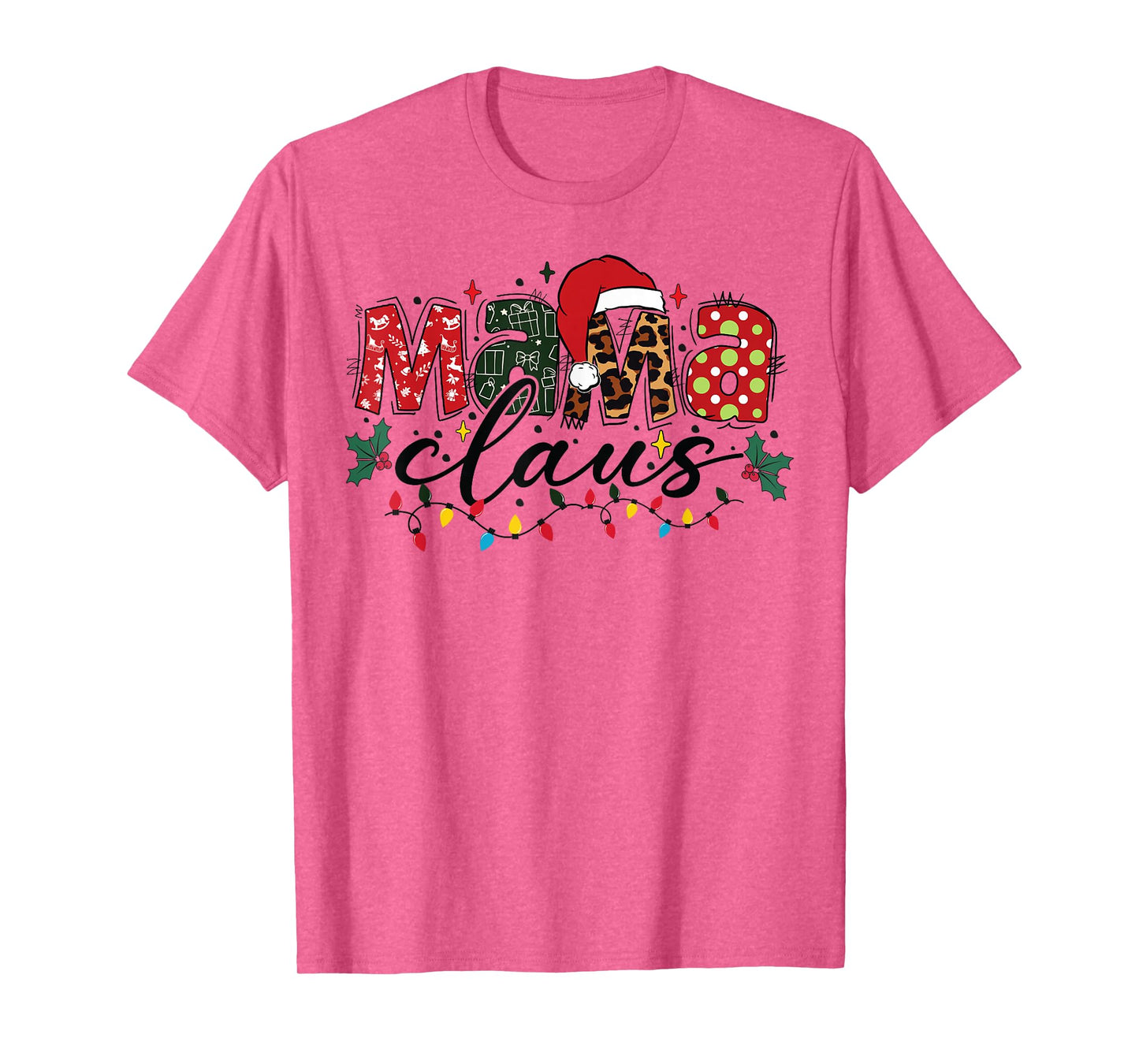 Mama Claus Christmas Pajama Santa Claus Family Matching T-Shirt