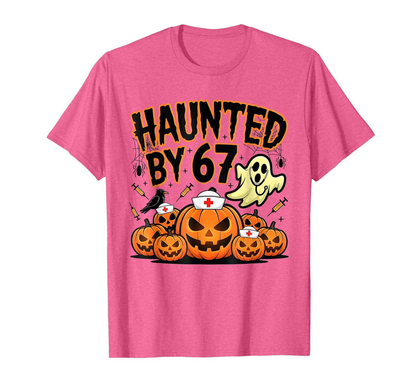 Haunted by 67 Funny Ghost Nurses Halloween Pumpkin Nursing T-Shirt