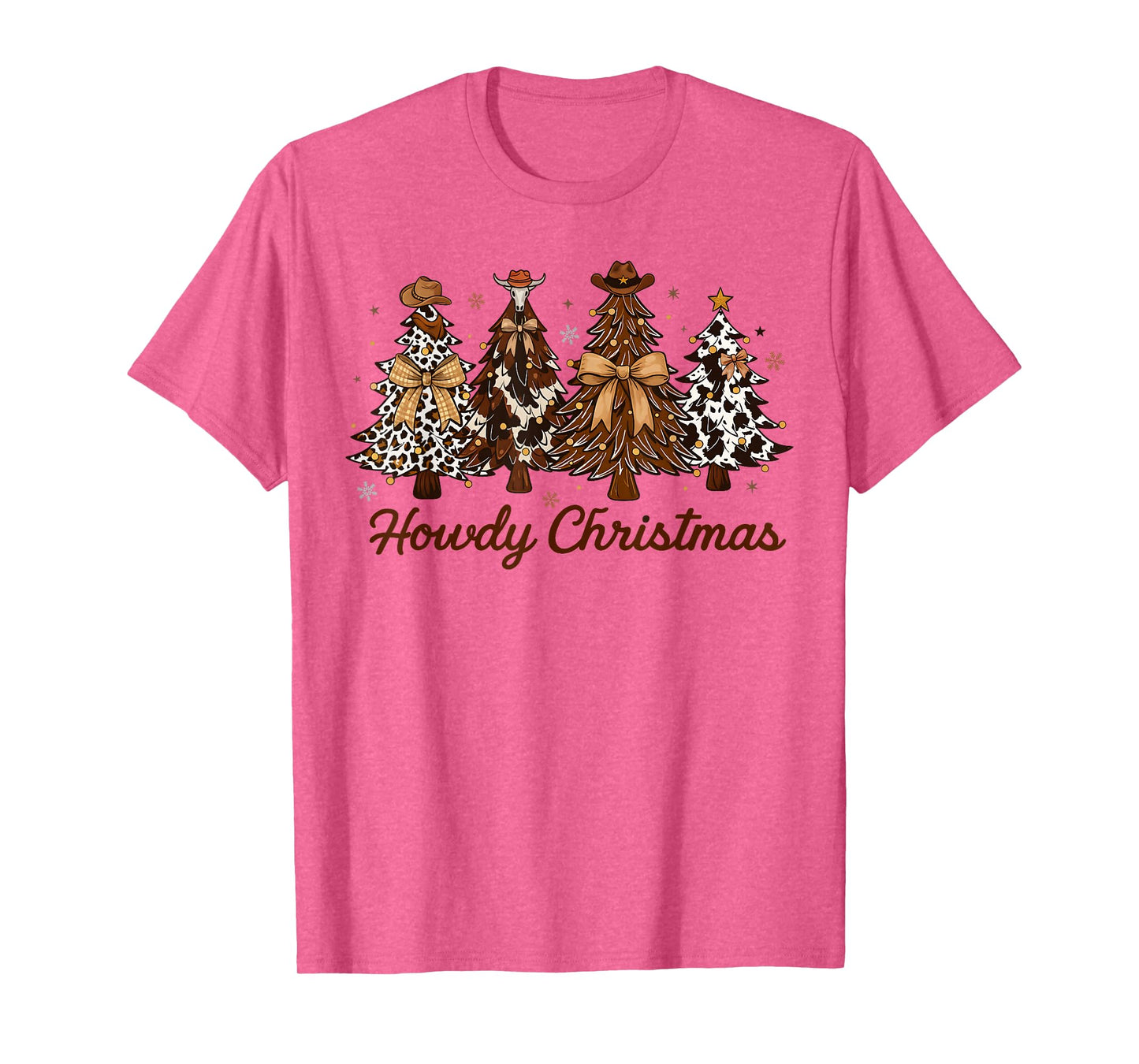 Howdy Christmas Tree Coquette Bow Western Xmas Pjs Cowgirl T-Shirt