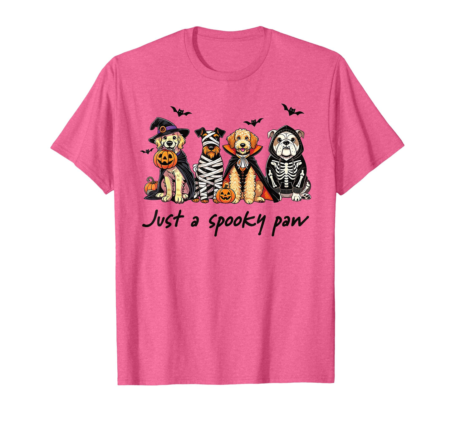 Cute Halloween Dogs Witch Mummy Vampire Skeleton Costume T-Shirt
