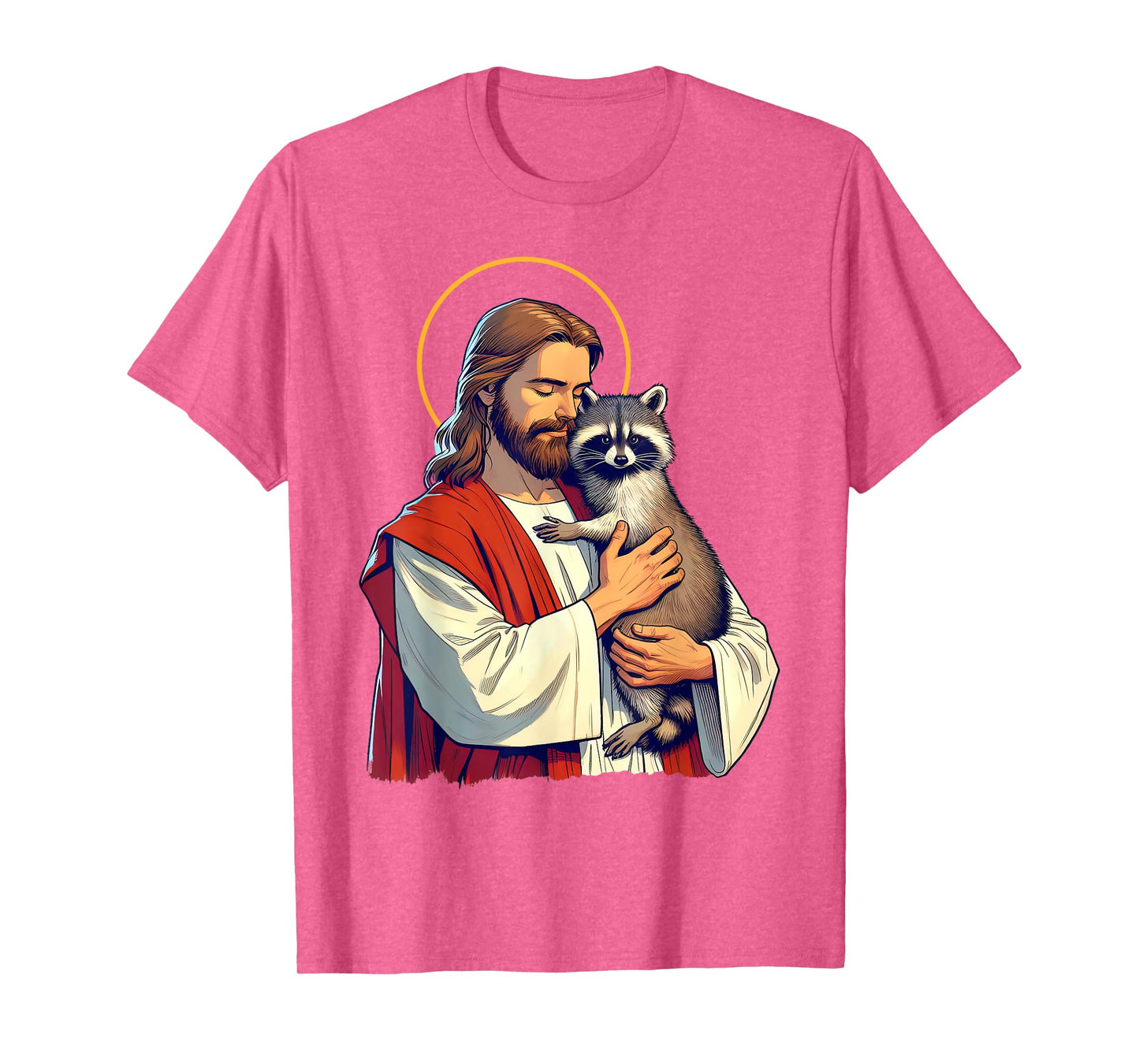 Racoon Lover Trash Eater Christian Jesus Holding A Racoon T-Shirt