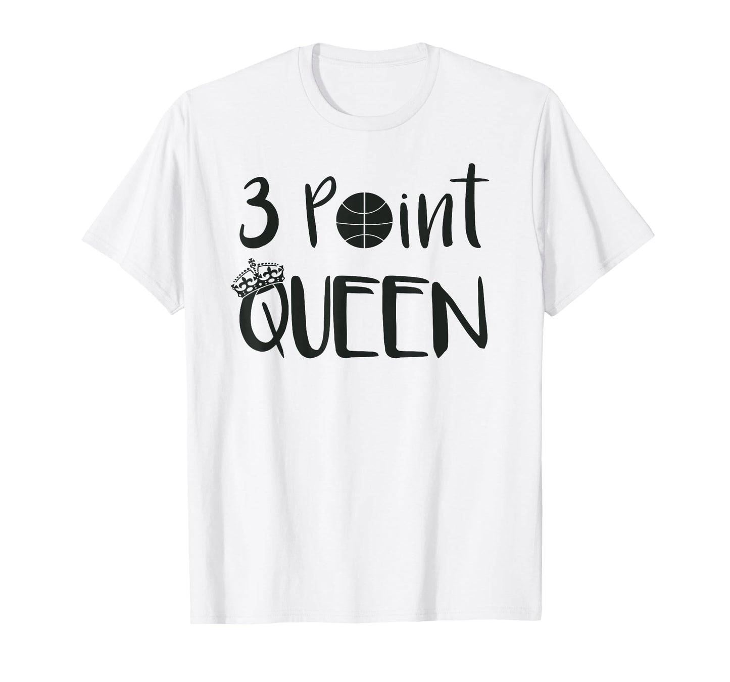 Youth Basketball Shirt 3 Point Queen Cute Girls Sports Gift T-Shirt