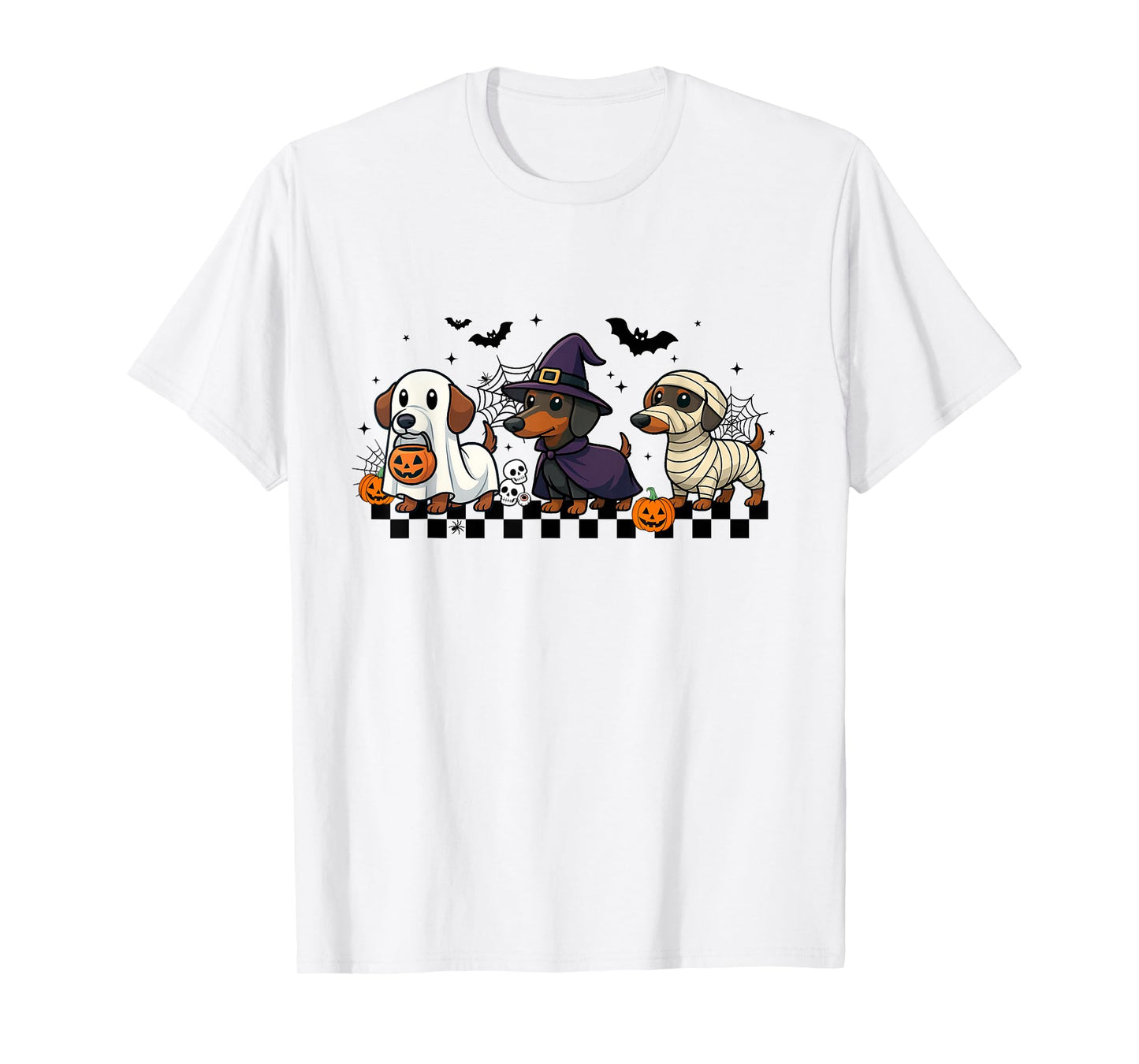 Funny Weiner Dog Ghost Witch Mummy Scary Halloween Dachshund T-Shirt