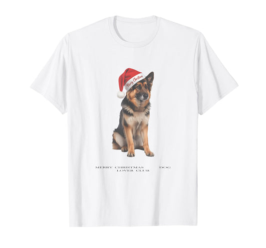 German Shepherd Christmas Dog Vintage T-Shirt