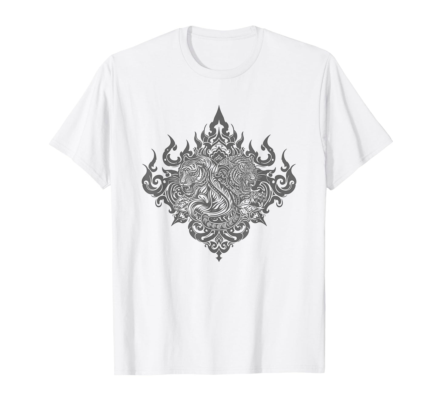 Sak Yant Muay Thai MMA Tattoo Twin Tiger Martial Art Boxing T-Shirt