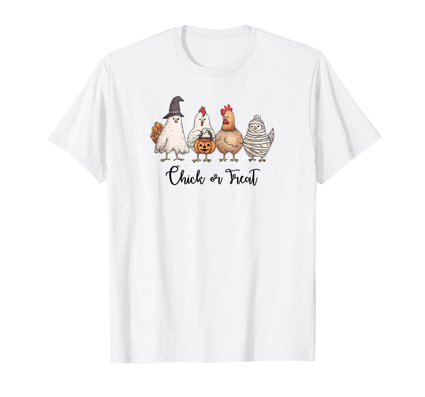 Chick Or Treat Halloween Pumpkin Ghost Spooky Funny Chicken T-Shirt