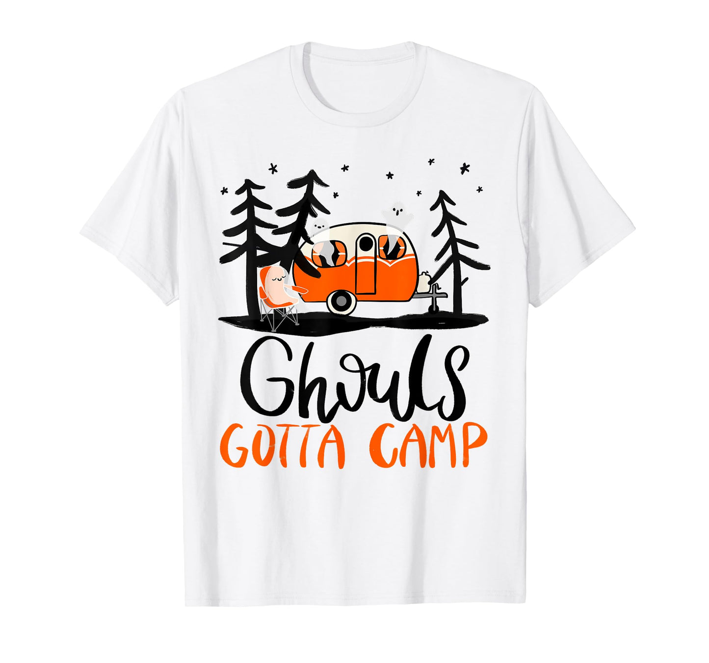 Ghouls Gotta Camp | Funny Punny Halloween Ghost RV Camping T-Shirt