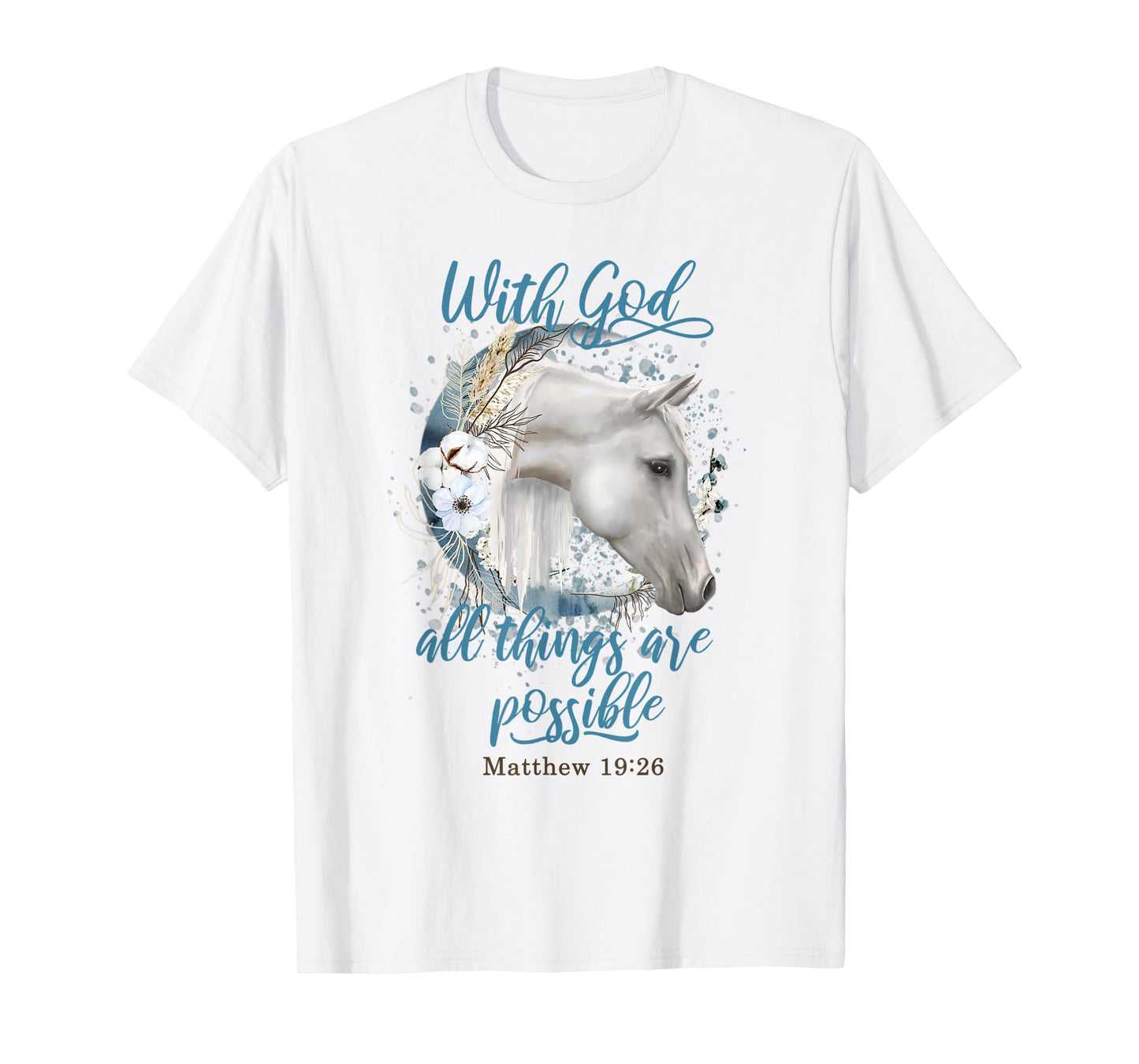 Horse Flowers Horseback Riding Christian Horse Owner T-Shirt