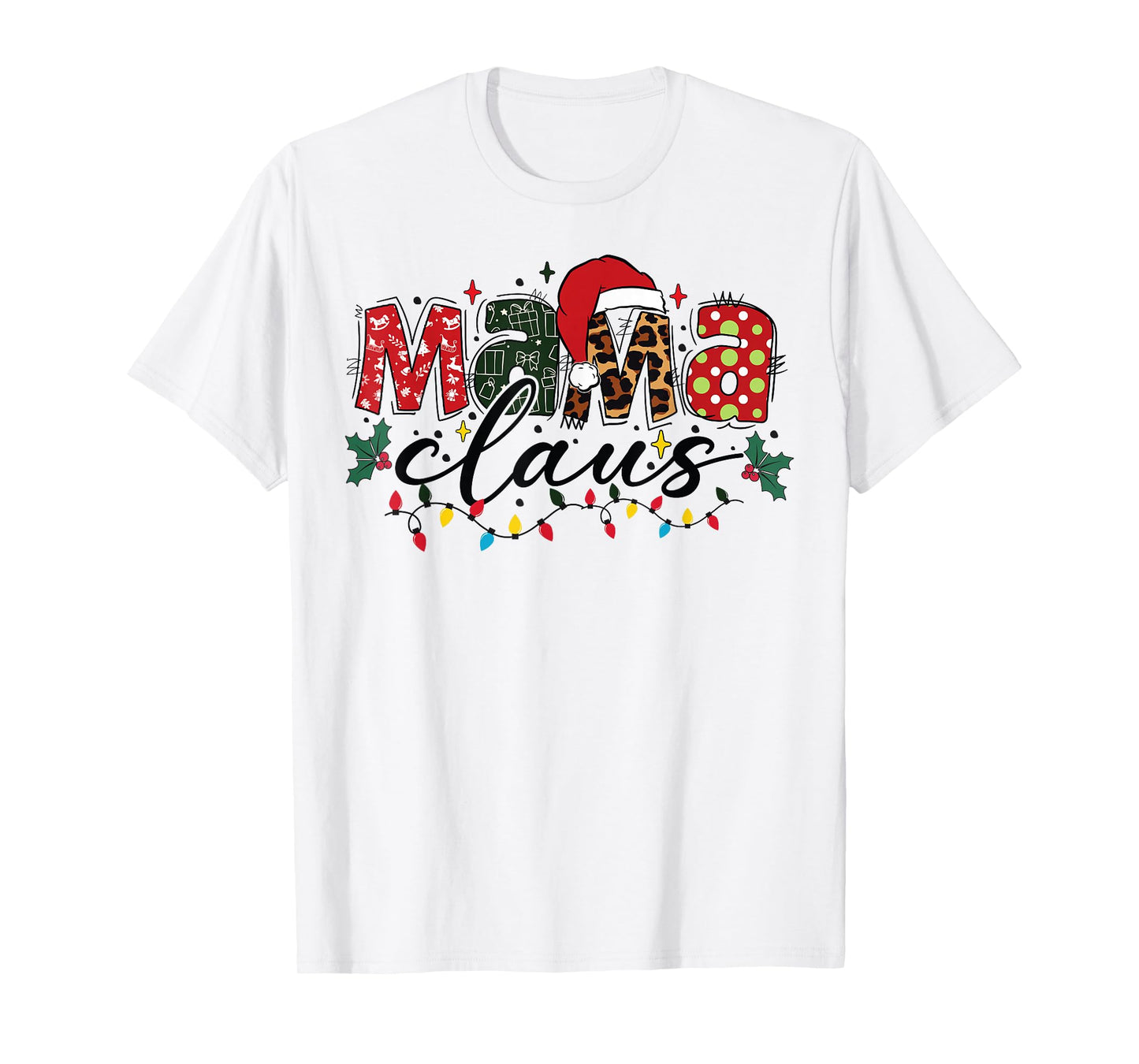 Mama Claus Christmas Pajama Santa Claus Family Matching T-Shirt